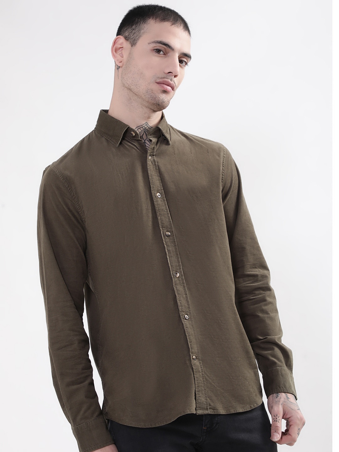 

Matinique Men Cotton Casual Shirt, Olive