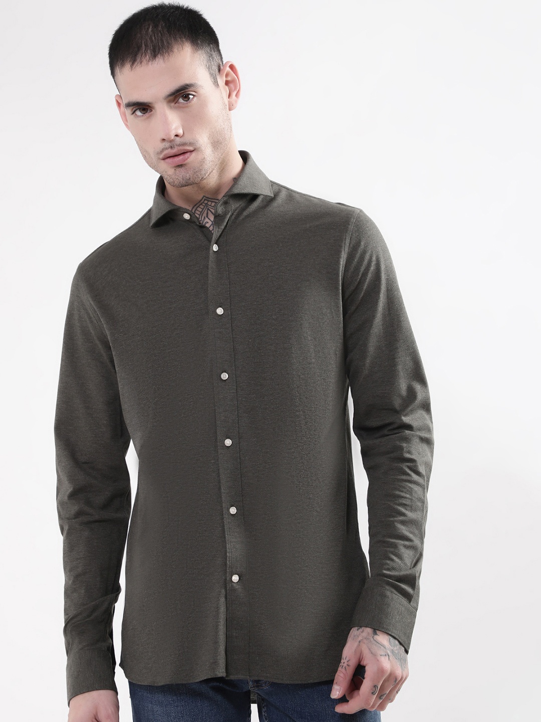 

Matinique Men Cotton Casual Shirt, Olive