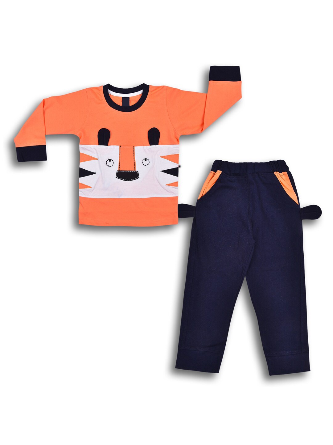 

Wish Karo Boys Printed T-shirt with Trousers, Orange