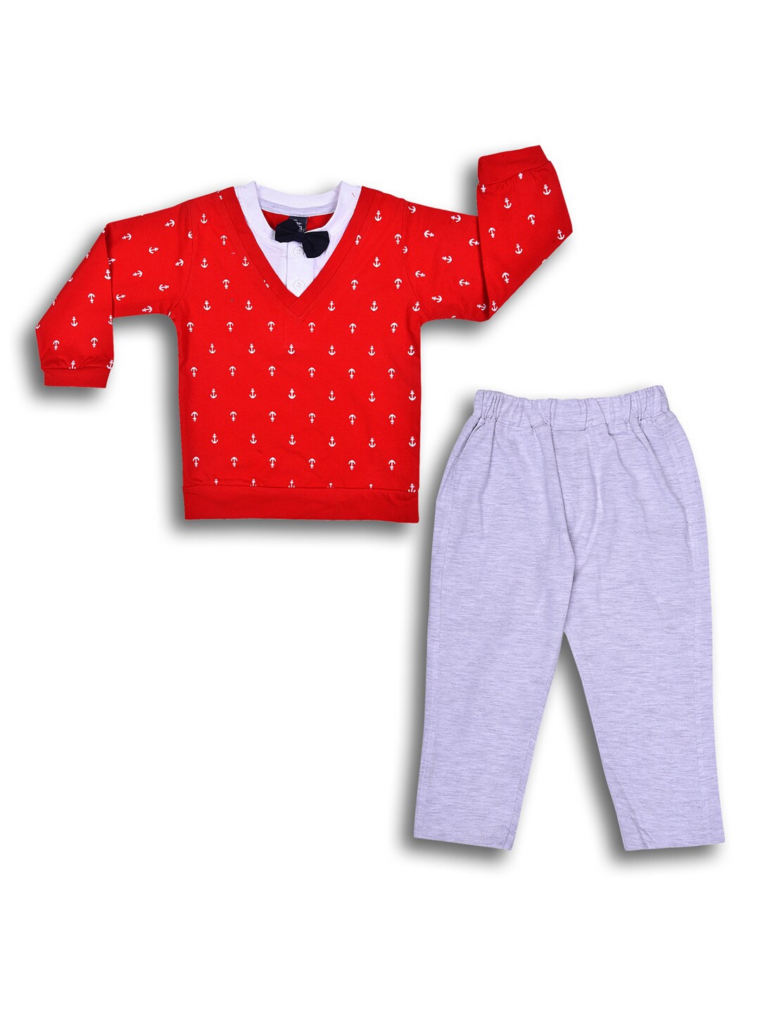 

Wish Karo Boys Printed T-shirt with Trousers, Red