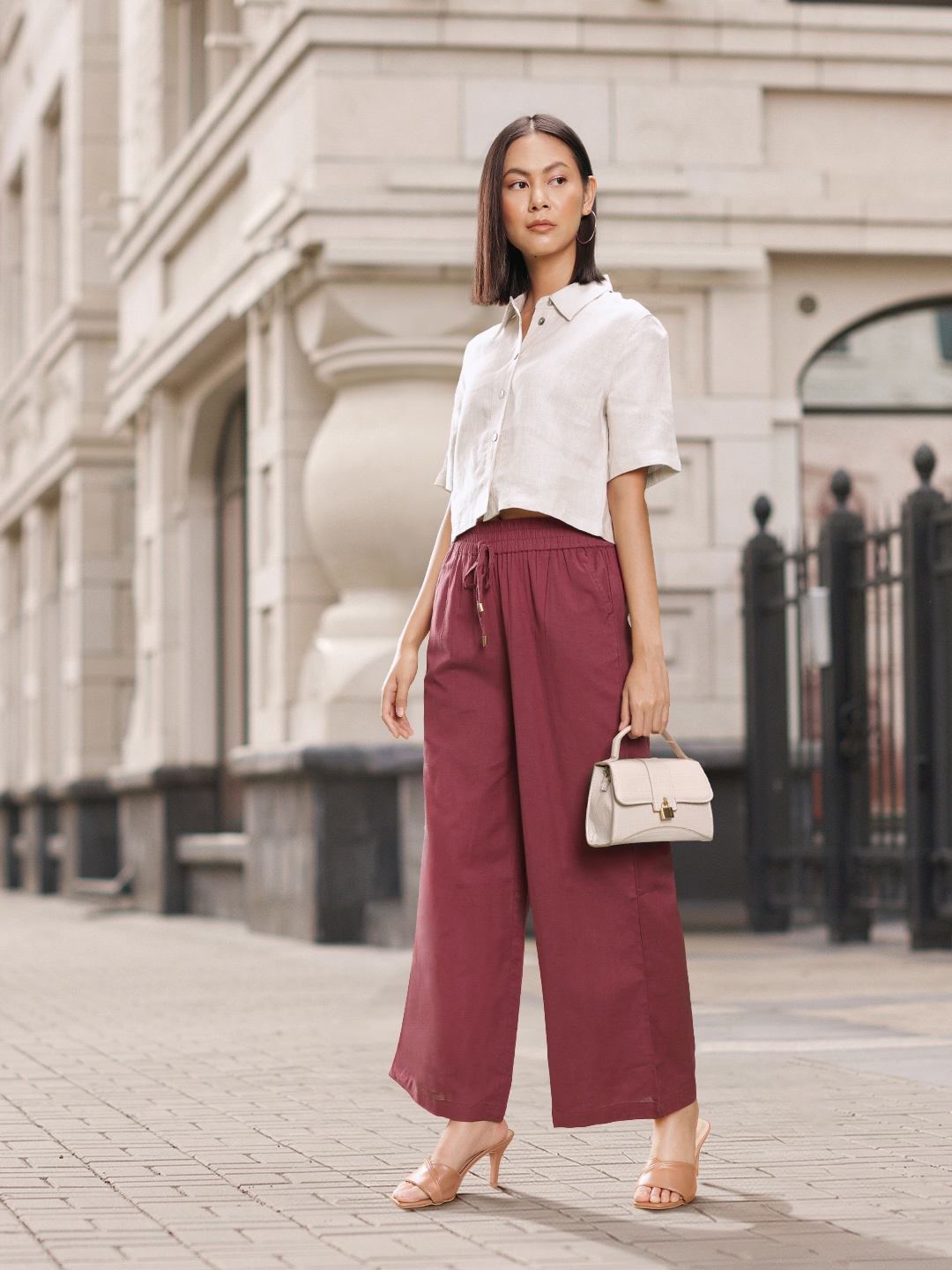 

all about you Women Pleated Trousers, Maroon
