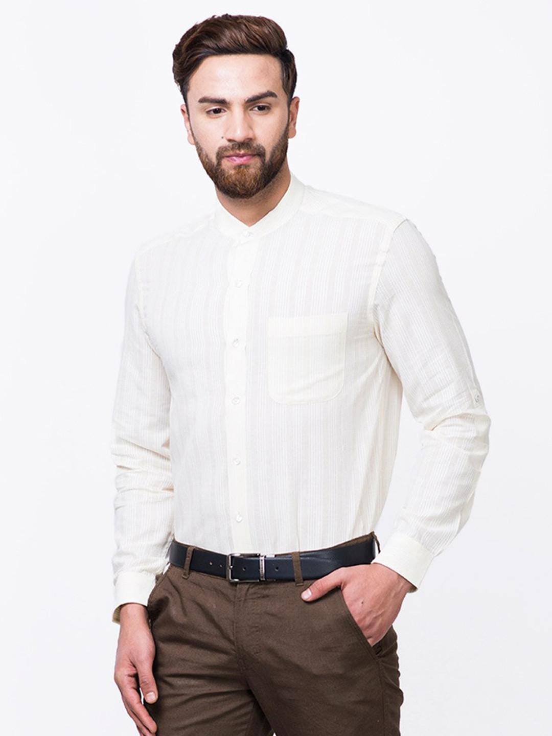 

Fabindia Men Off White Comfort Casual Shirt