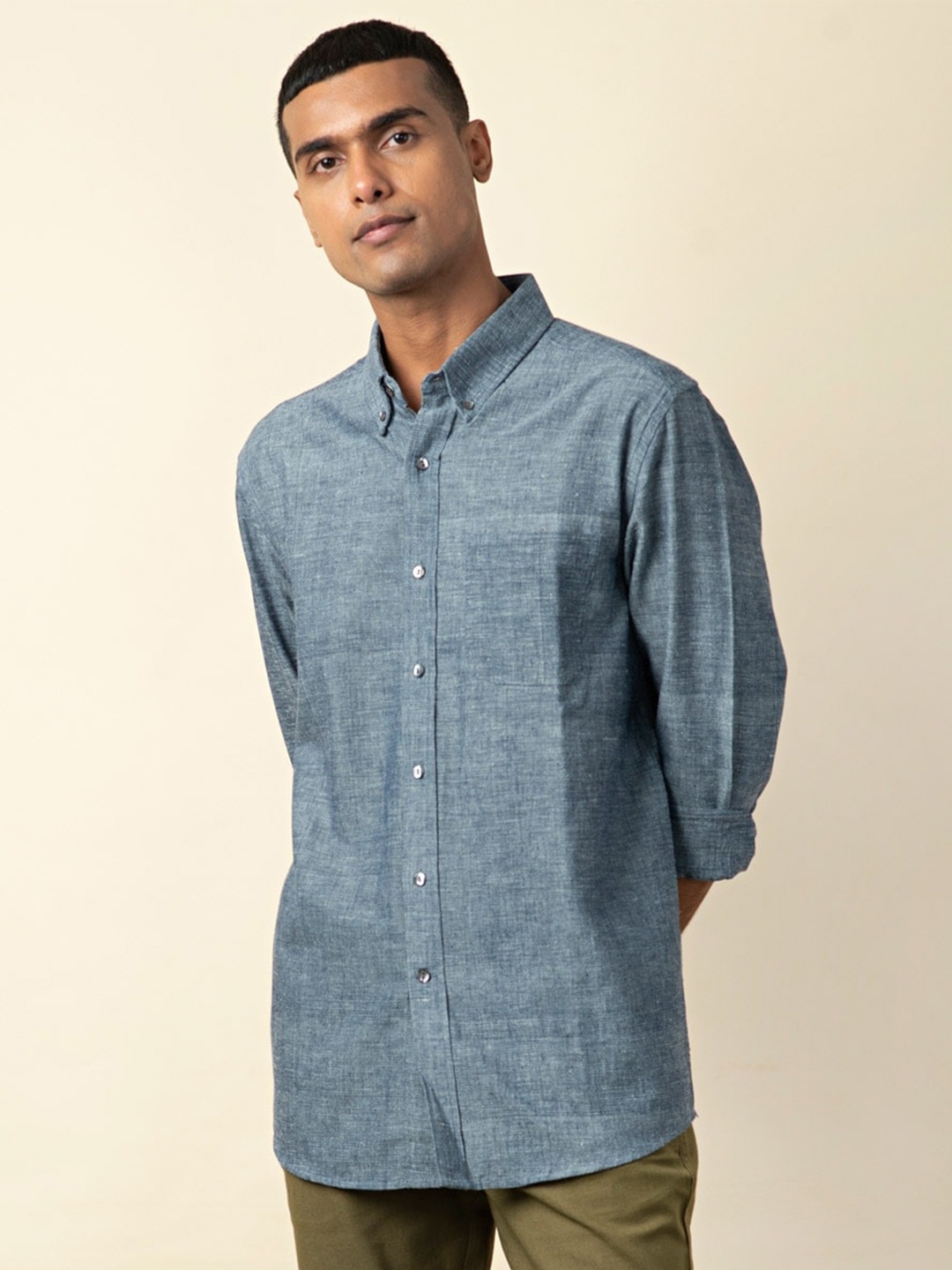 

Fabindia Men Blue Comfort Casual Shirt
