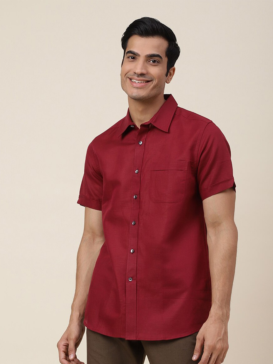 

Fabindia Men Comfort Casual Shirt, Red