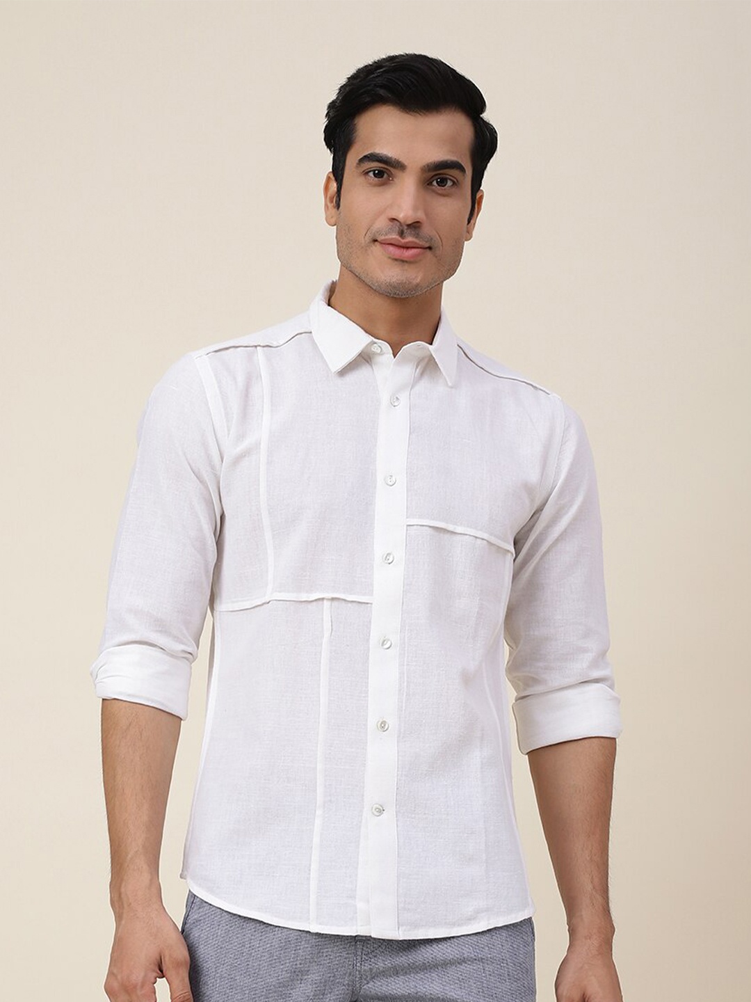 

Fabindia Men Slim Fit Cotton Casual Shirt, White