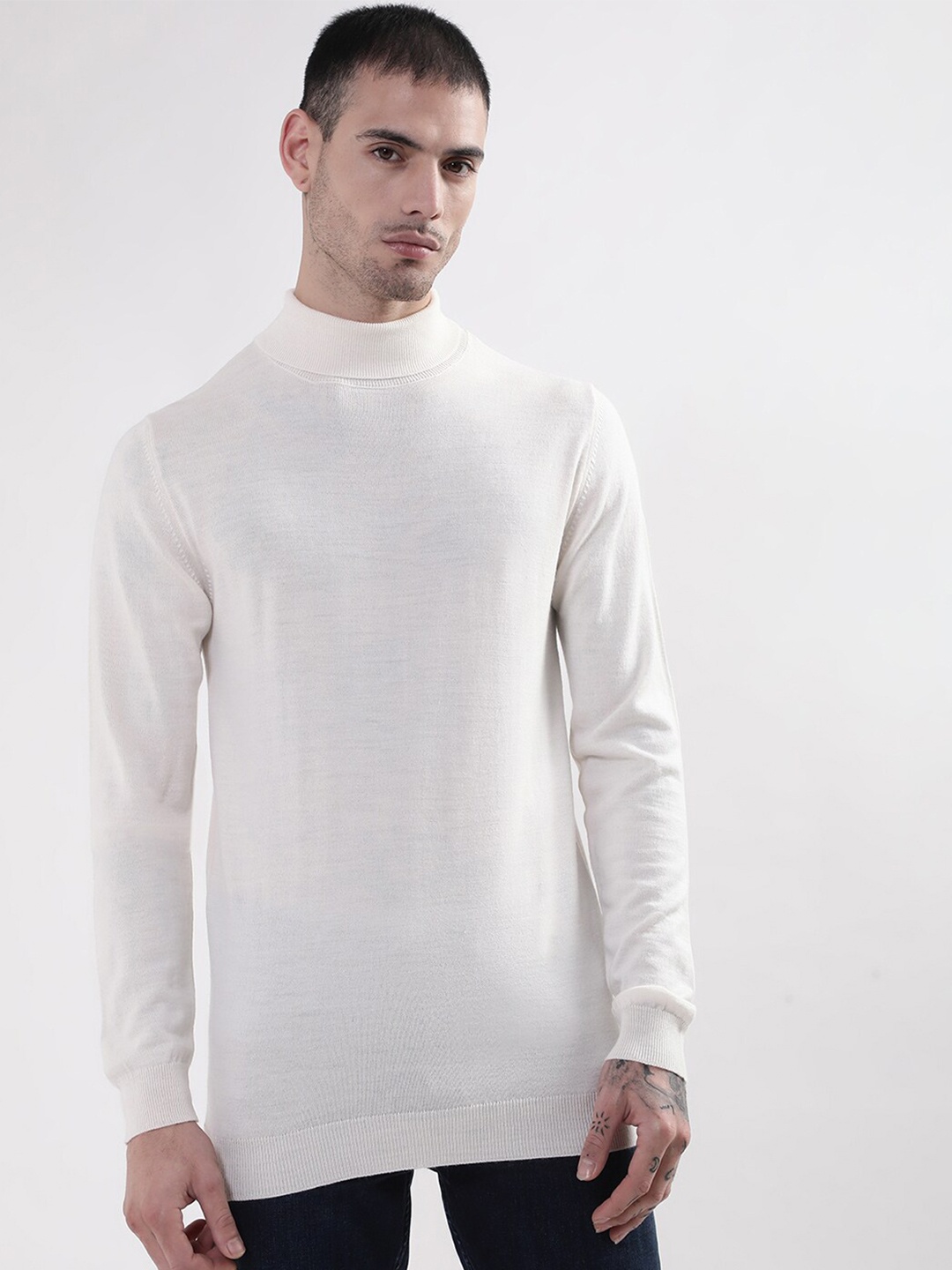 

Matinique Men Turtle Neck Pullover, Off white