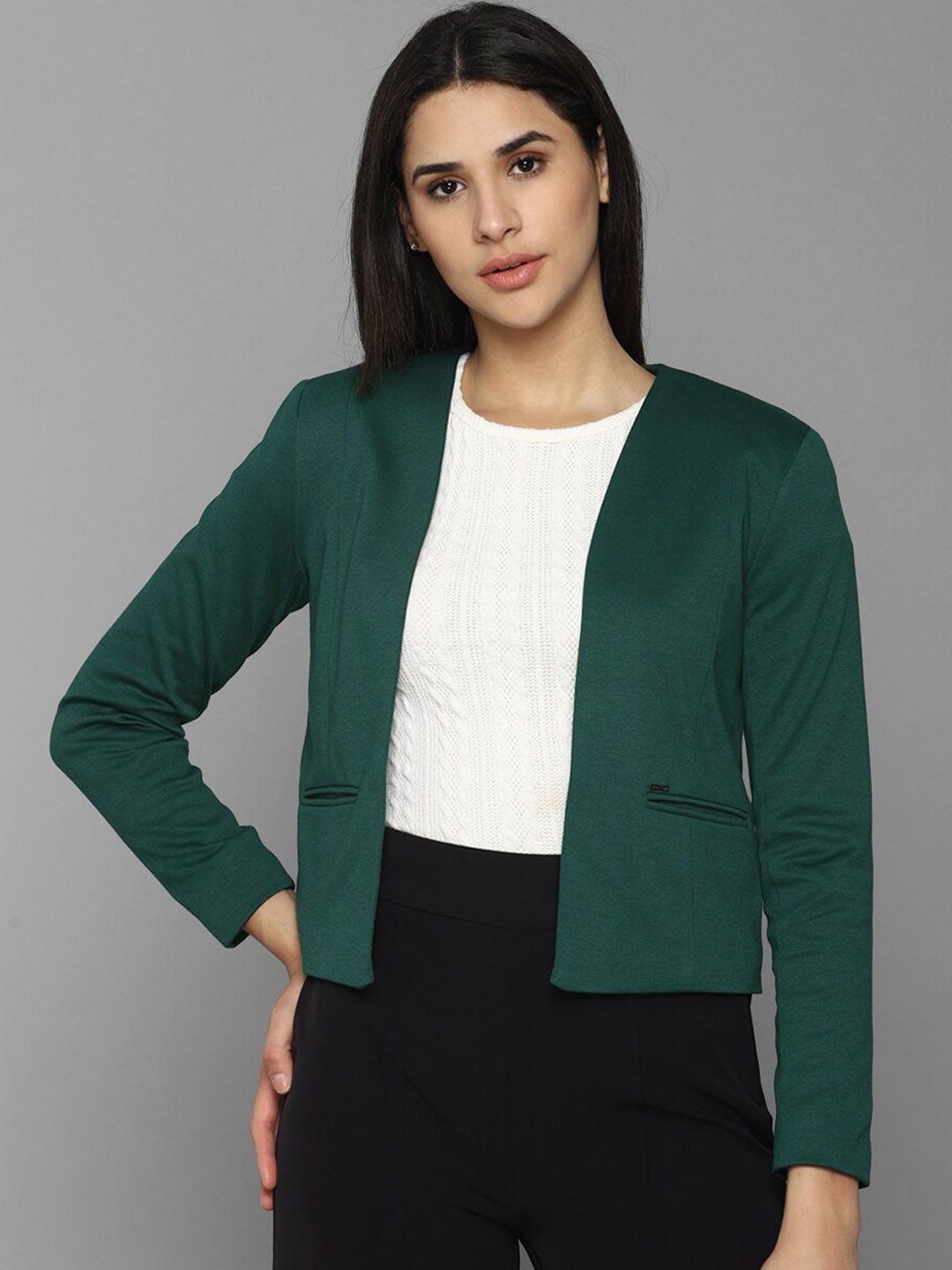 

Allen Solly Woman Women Single-Breasted Casual Blazers, Green