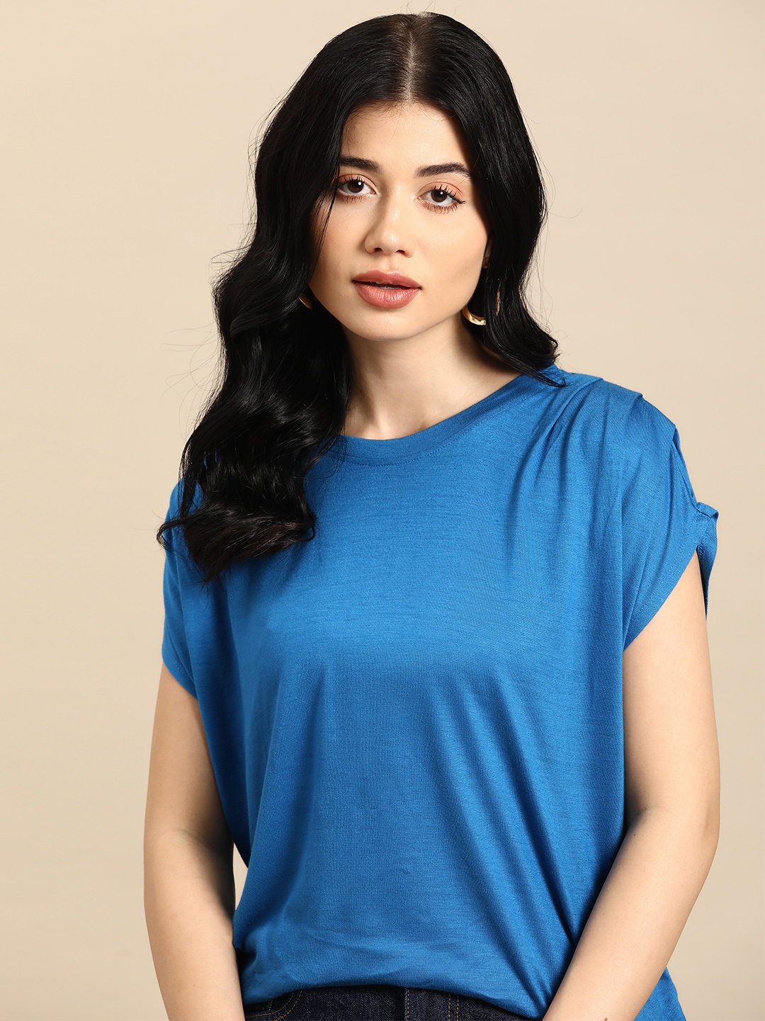 

all about you Extended Sleeves Top, Blue
