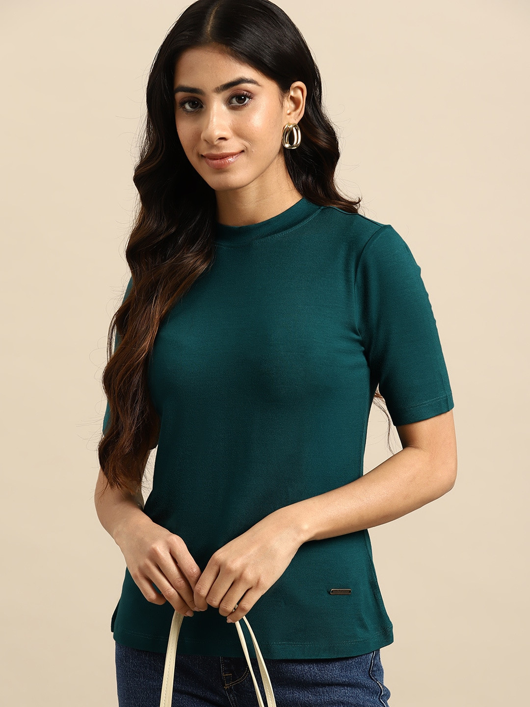 

all about you Solid Knitted Top, Teal