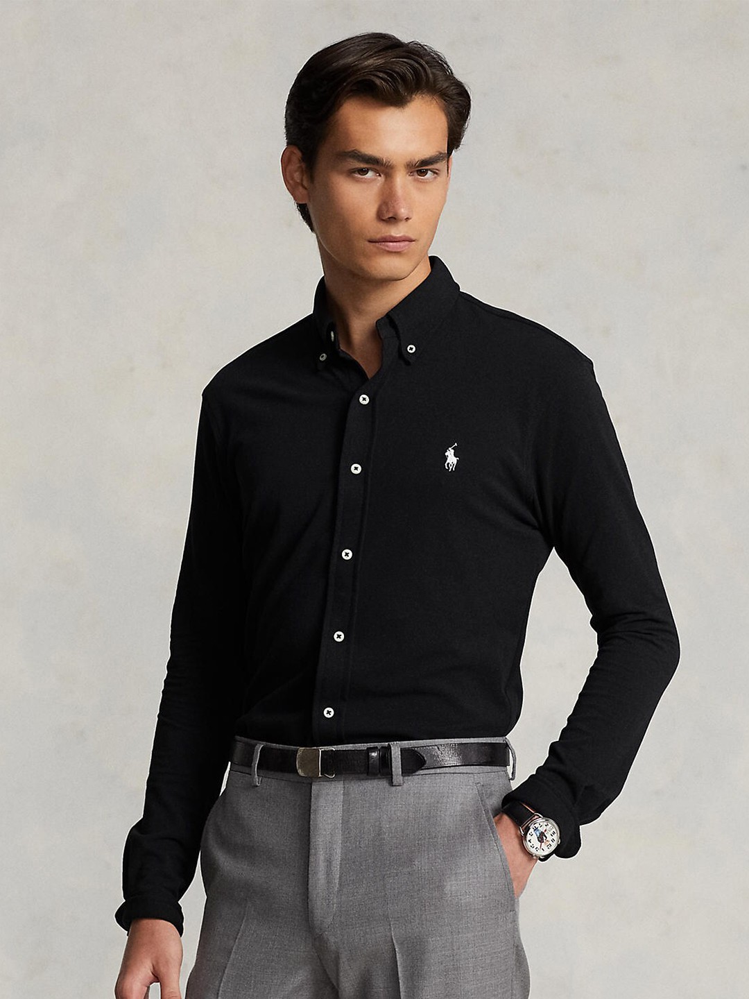 

Polo Ralph Lauren Men Regular Fit Cotton Casual Shirt, Black
