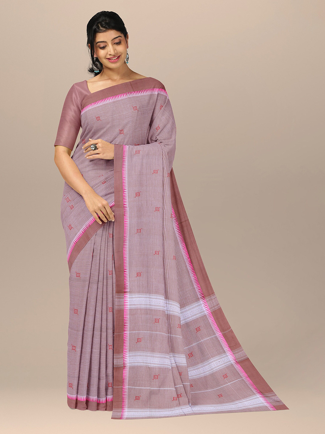 

APCO Ethnic Motifs Pure Cotton Saree, Pink