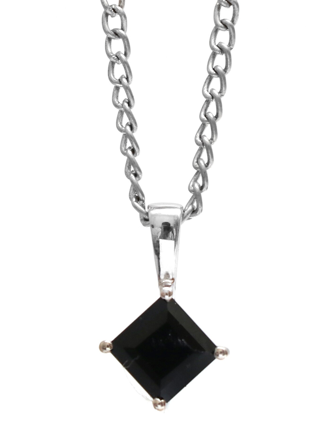 

HIFLYER JEWELS 925 Sterling Silver Stone-Studded Pendant With Chain