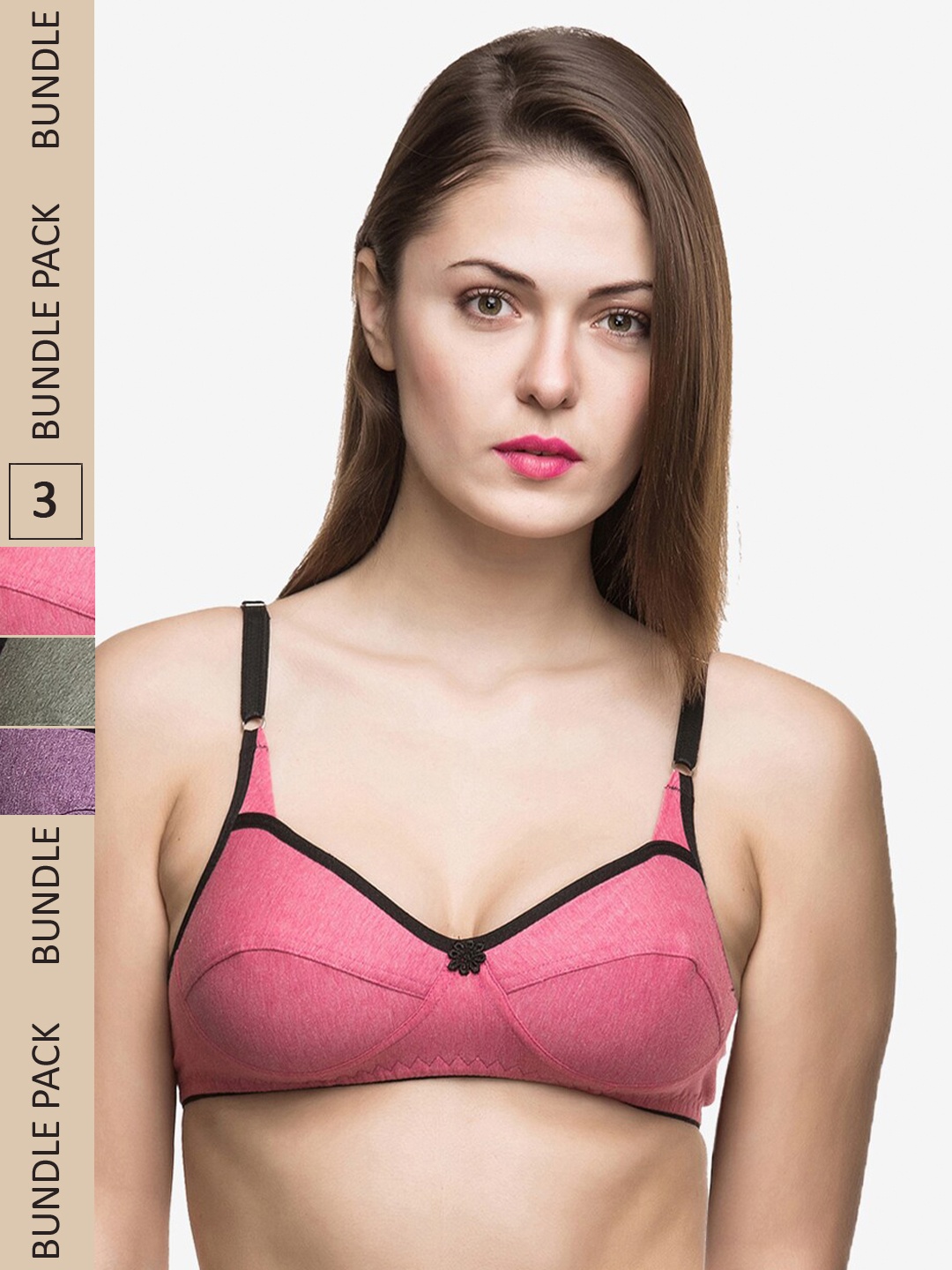 

Docare Pack Of 3 Non Padded & Non-Wired Bra, Green