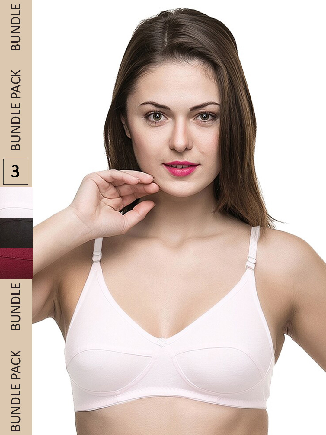 

Docare Pack Of 3 Non Padded & Non-Wired Bra, White