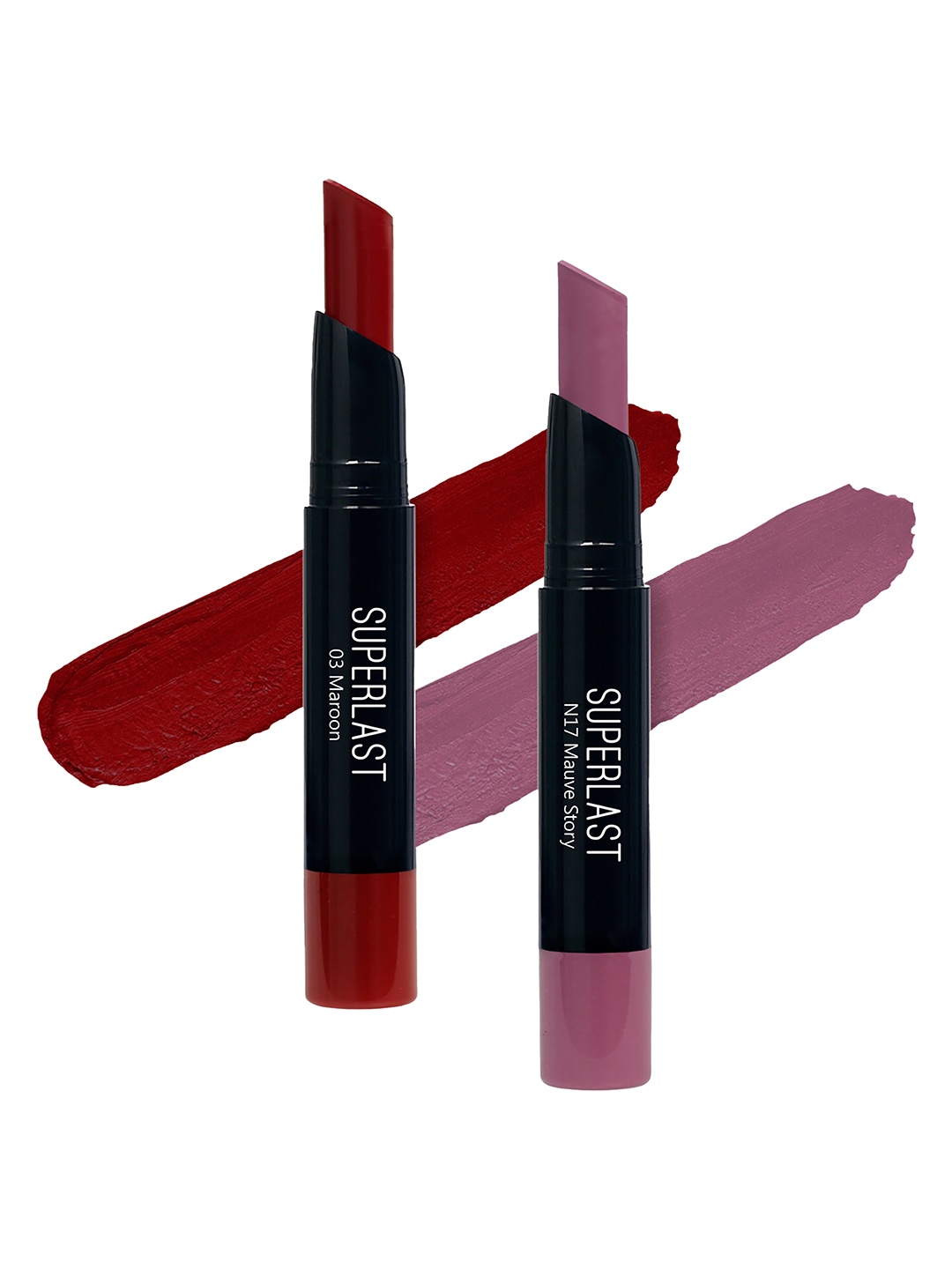 

ME-ONSet of 2 Superlast Matte Lipstick - Shade 03 & 17, Maroon