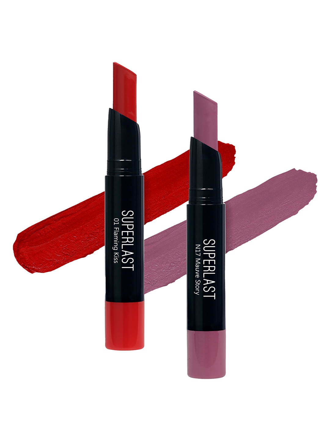

ME-ON Set of 2 Superlast Matte Lipstick - Shade 01 & 17, Red