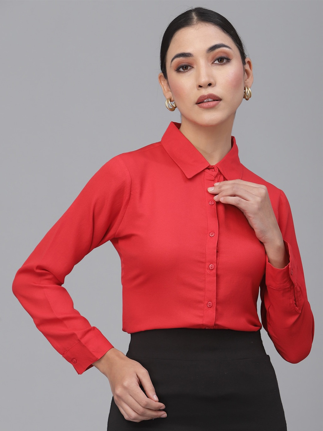 

Style Quotient Women Formal Shirt, Red