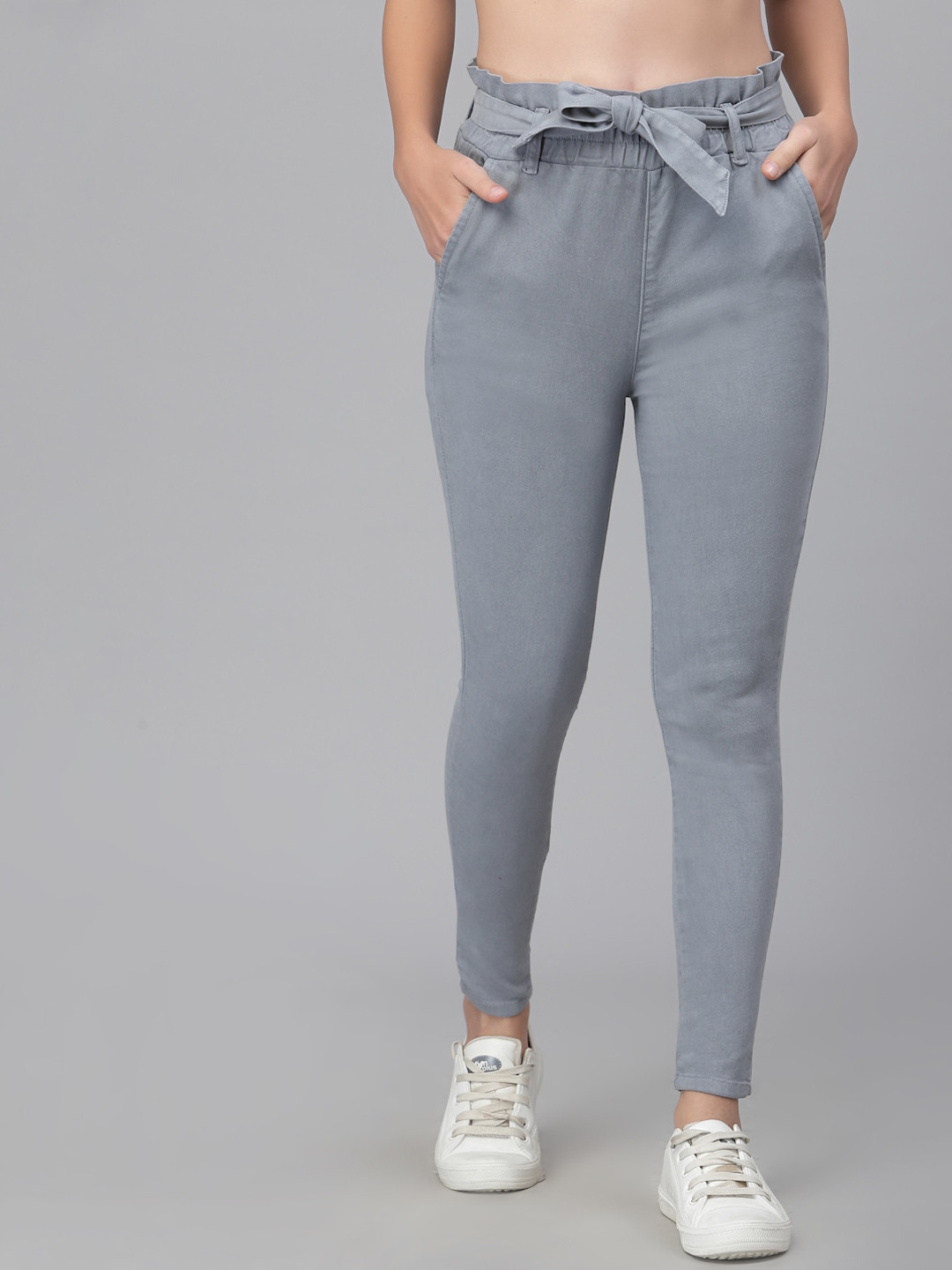 

Style Quotient Women Slim Fit Pleated Jeggings, Grey