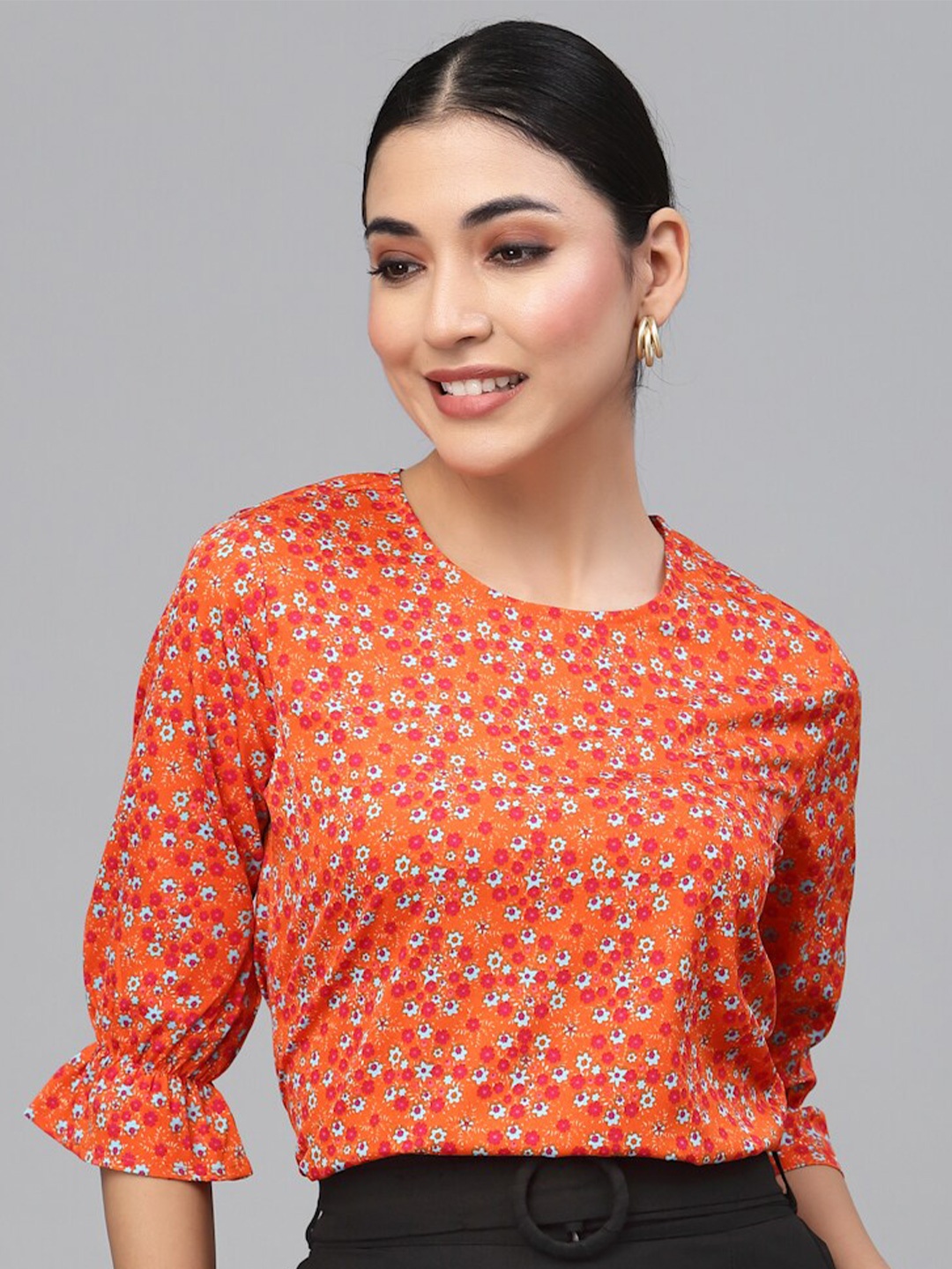 

Style Quotient Floral Print Top, Orange