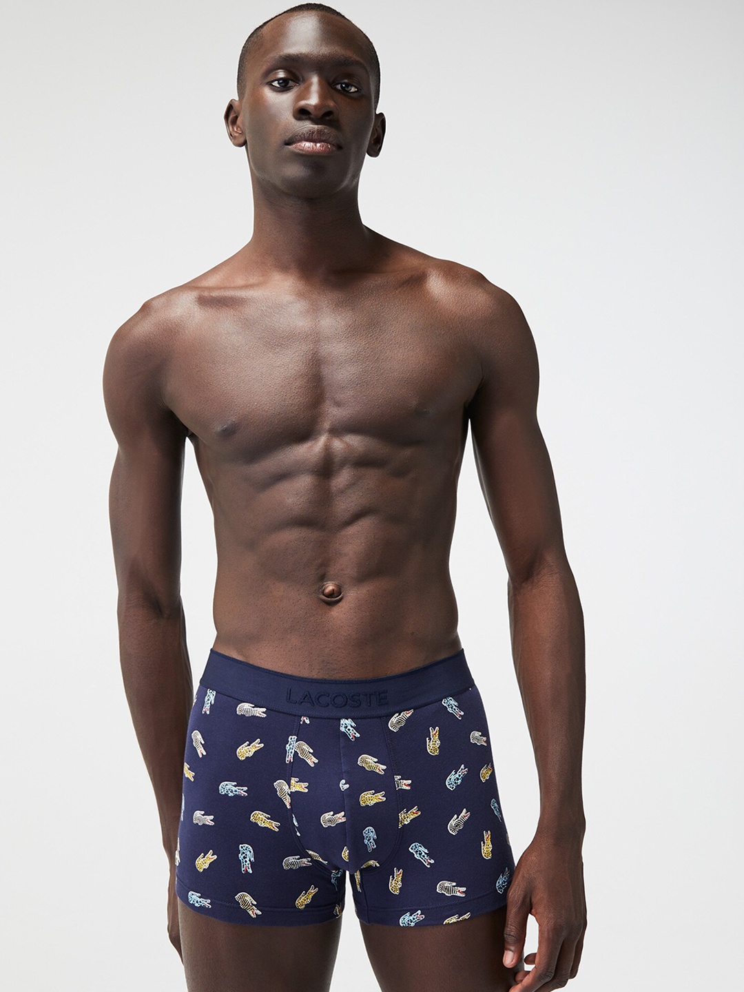 

Lacoste x National Geographic Crocodile Printed Boxer Briefs, Blue
