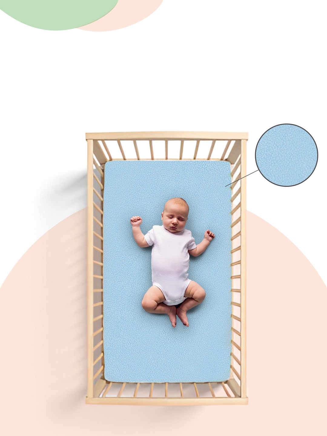 

OyO Baby Blue Waterproof & Breathable Baby Dry sheet Polycotton Mattress Protector
