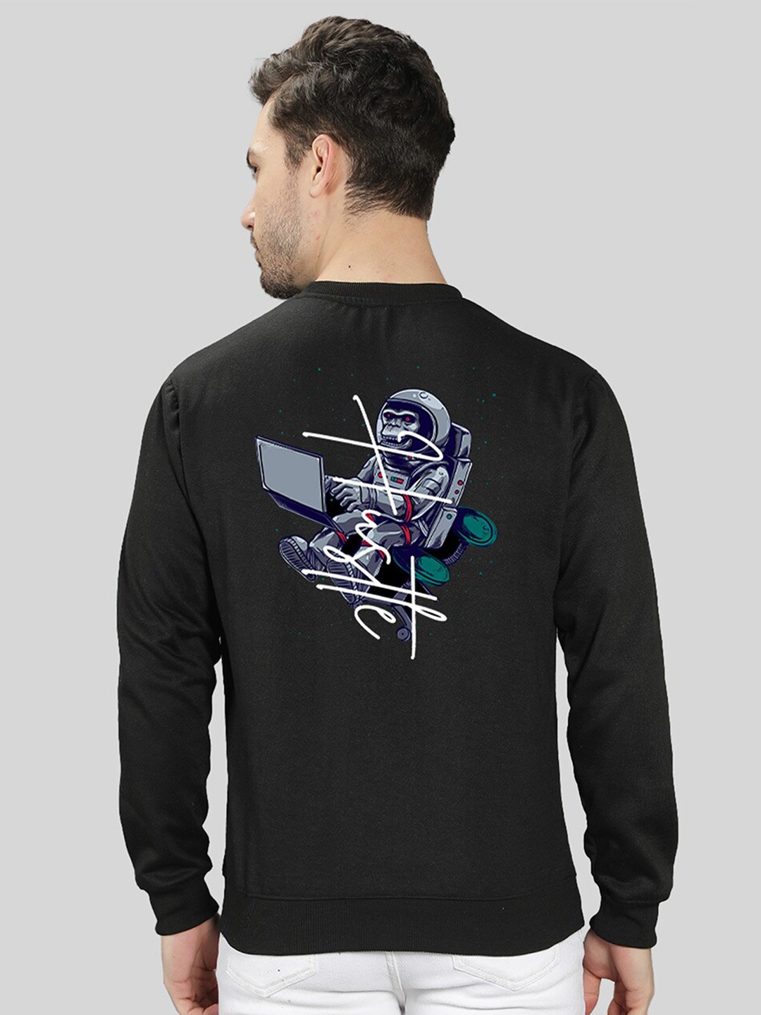 

Mad Over Print Men Black Sweatshirt