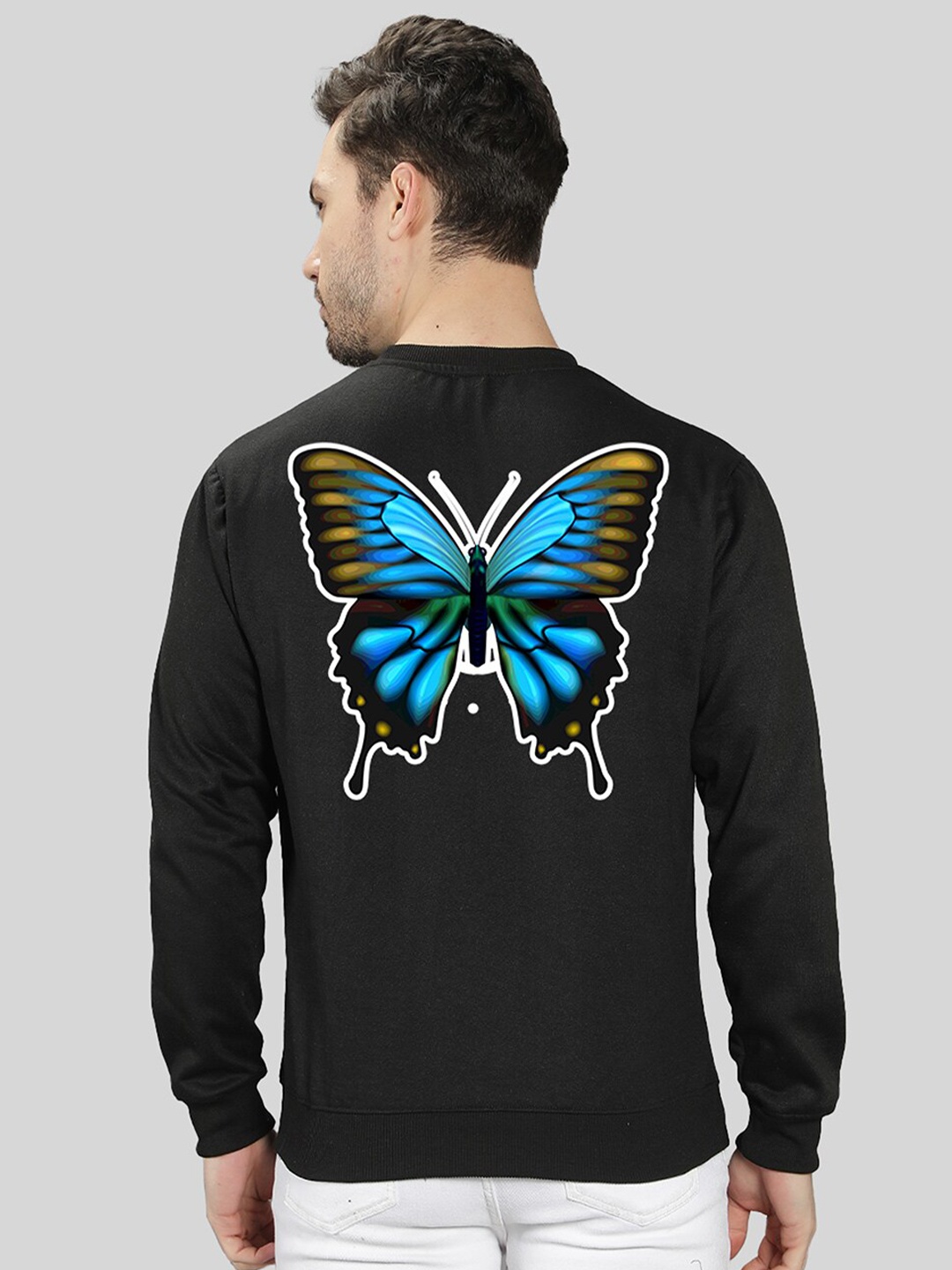 

Mad Over Print Men Black Printed Sweatshirt
