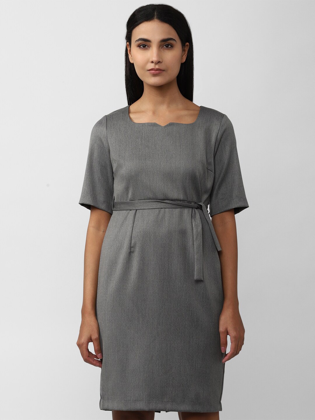 

Van Heusen Woman Solid Sheath Dress, Grey