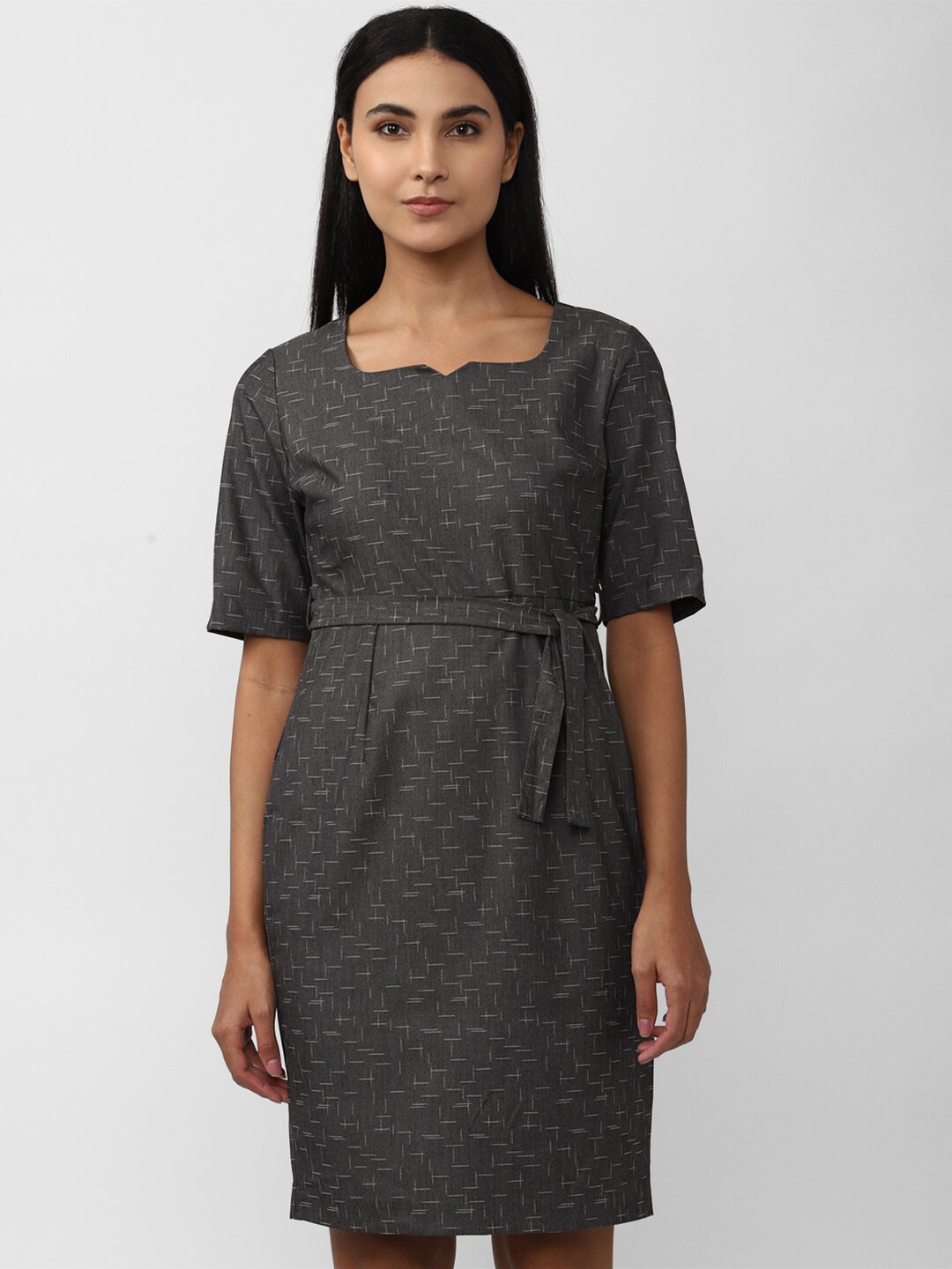 

Van Heusen Woman Checked Sheath Dress, Grey