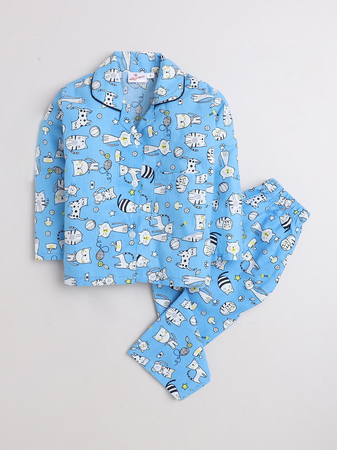 

The Magic Wand Kids Printed Night suit, Blue