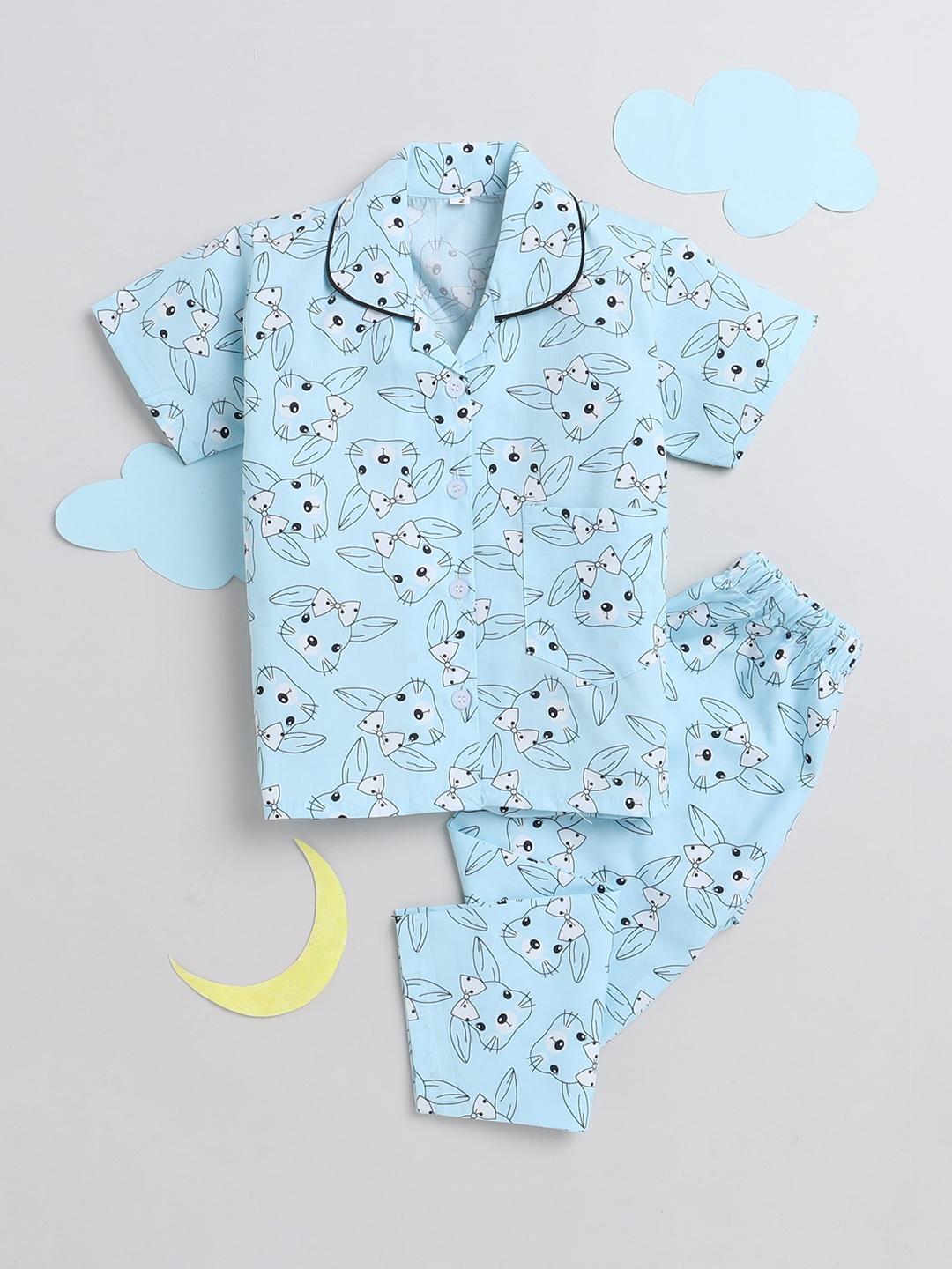 

The Magic Wand Kids Printed Night suit, Blue