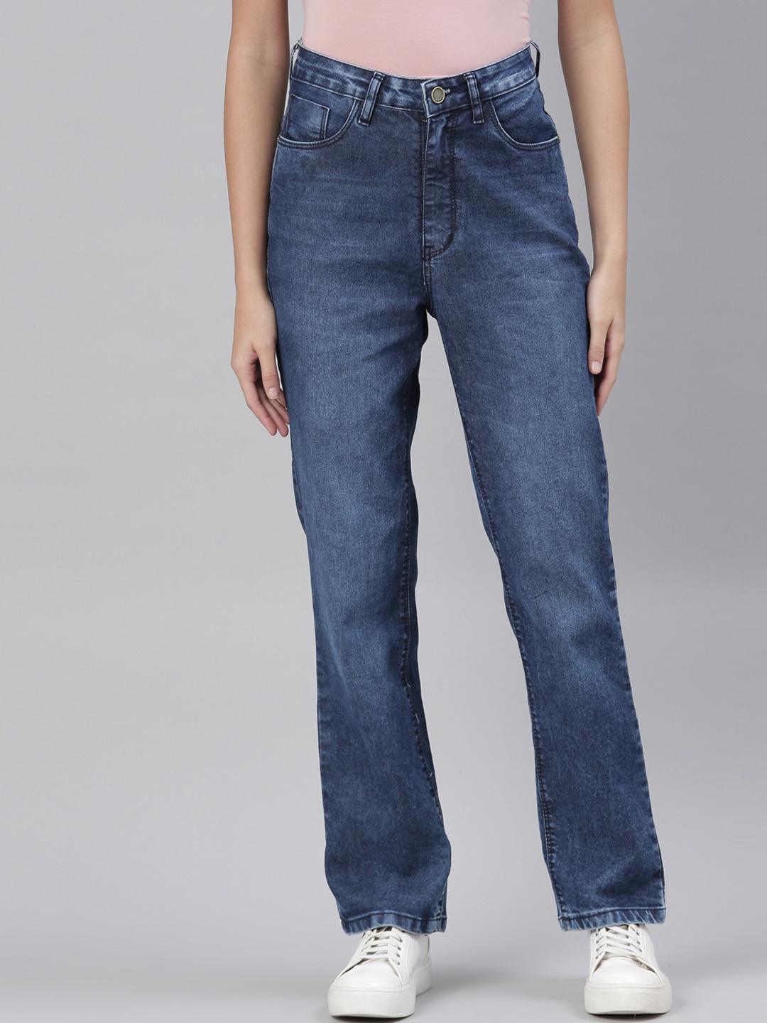 

ZHEIA Women Blue Relaxed Fit High-Rise Light Fade Stretchable Jeans
