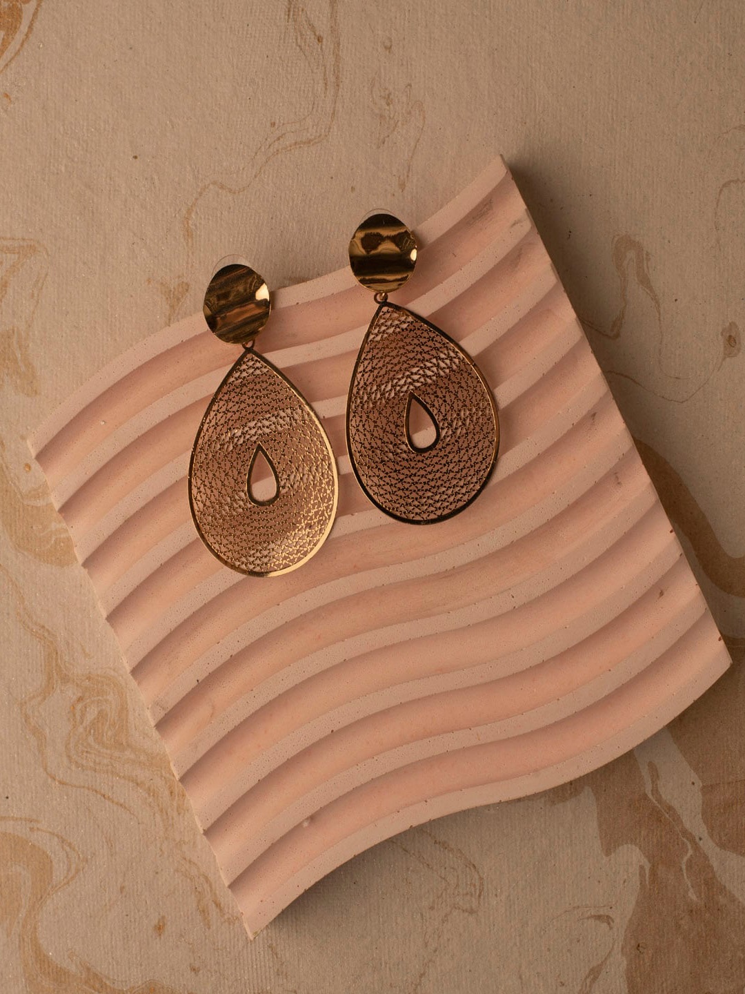 

Jewelz Gold-Plated Contemporary Drop Earrings