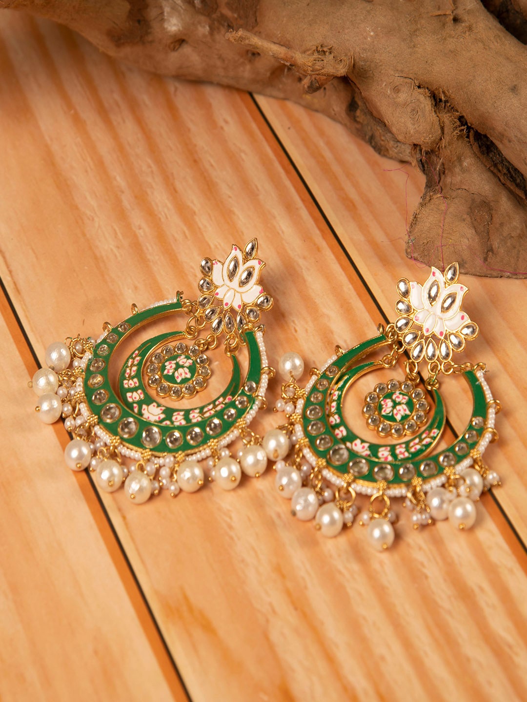 

Jewelz Gold-Plated Contemporary Chandbalis Earrings