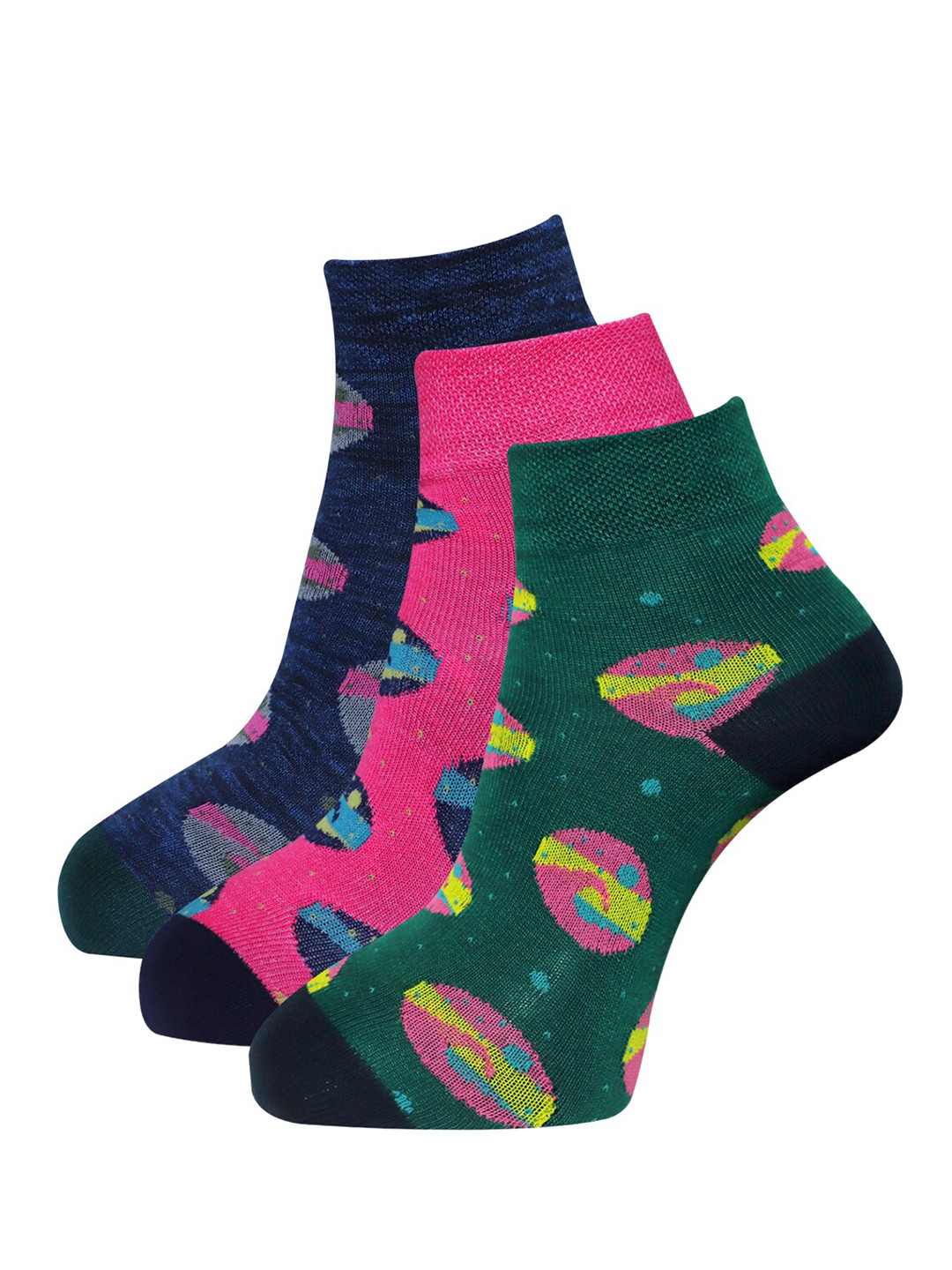 

Dollar Socks Women Pack Of 3 Assorted Cotton Ankle Length Socks