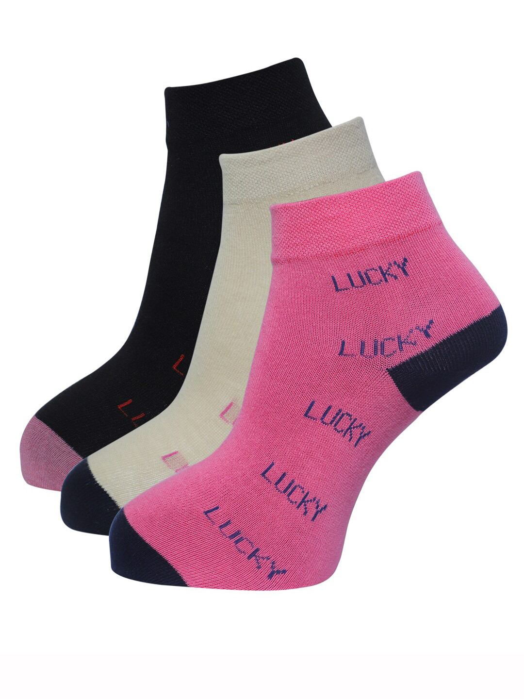 

Dollar Socks Women Pack Of 3 Assorted Cotton Ankle-Length Socks