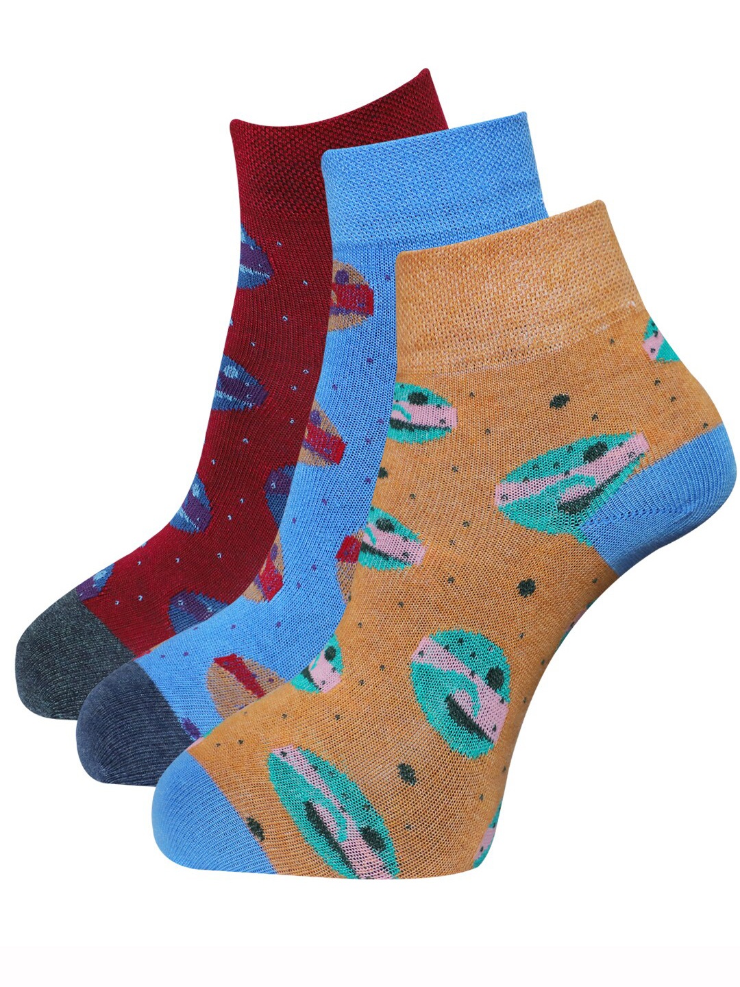 

Dollar Socks Women Pack Of 3 Ankle-Length Cotton Socks, Assorted