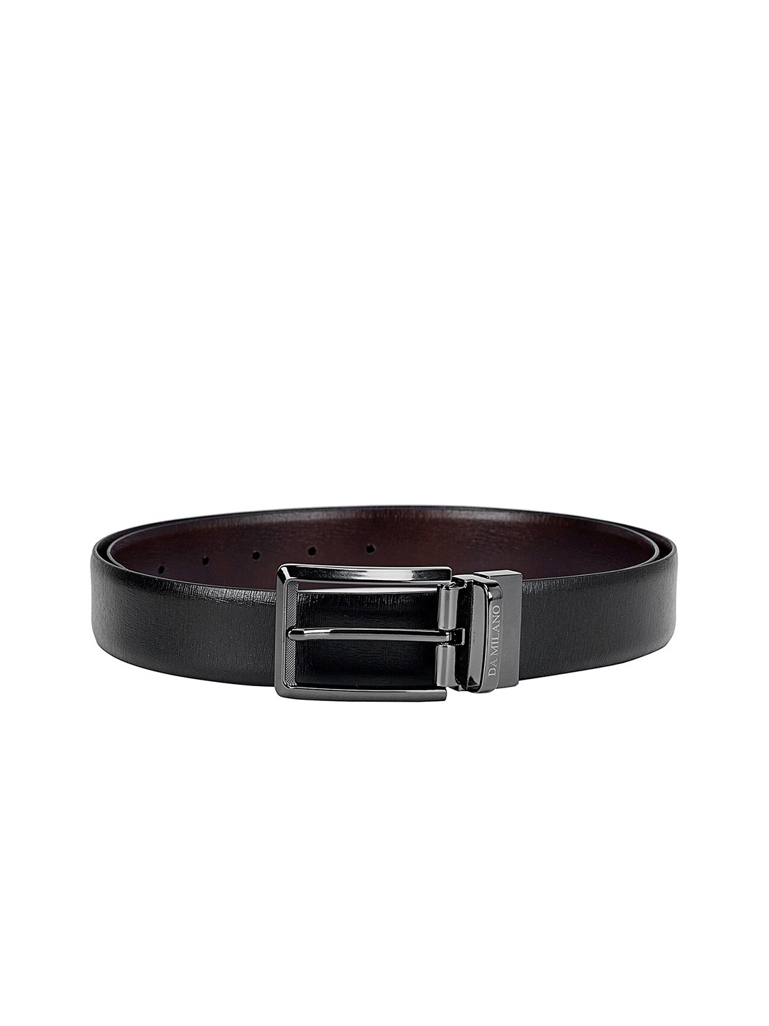 

Da Milano Men Textured Leather Formal Belt, Black