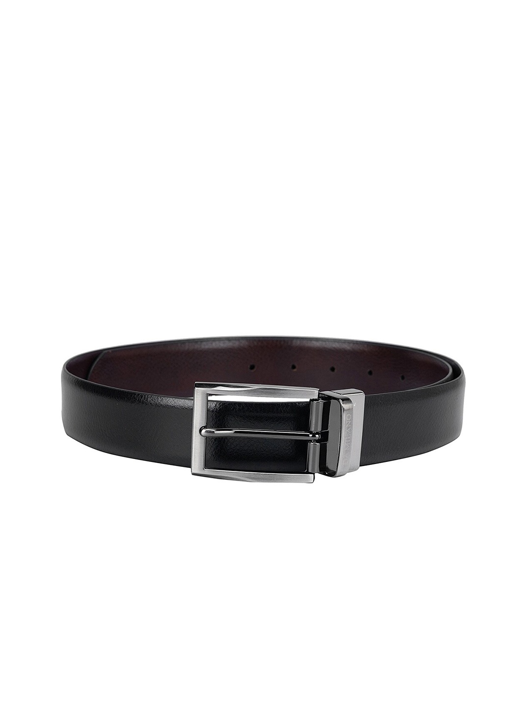 

Da Milano Men Textured Leather Formal Belt, Black