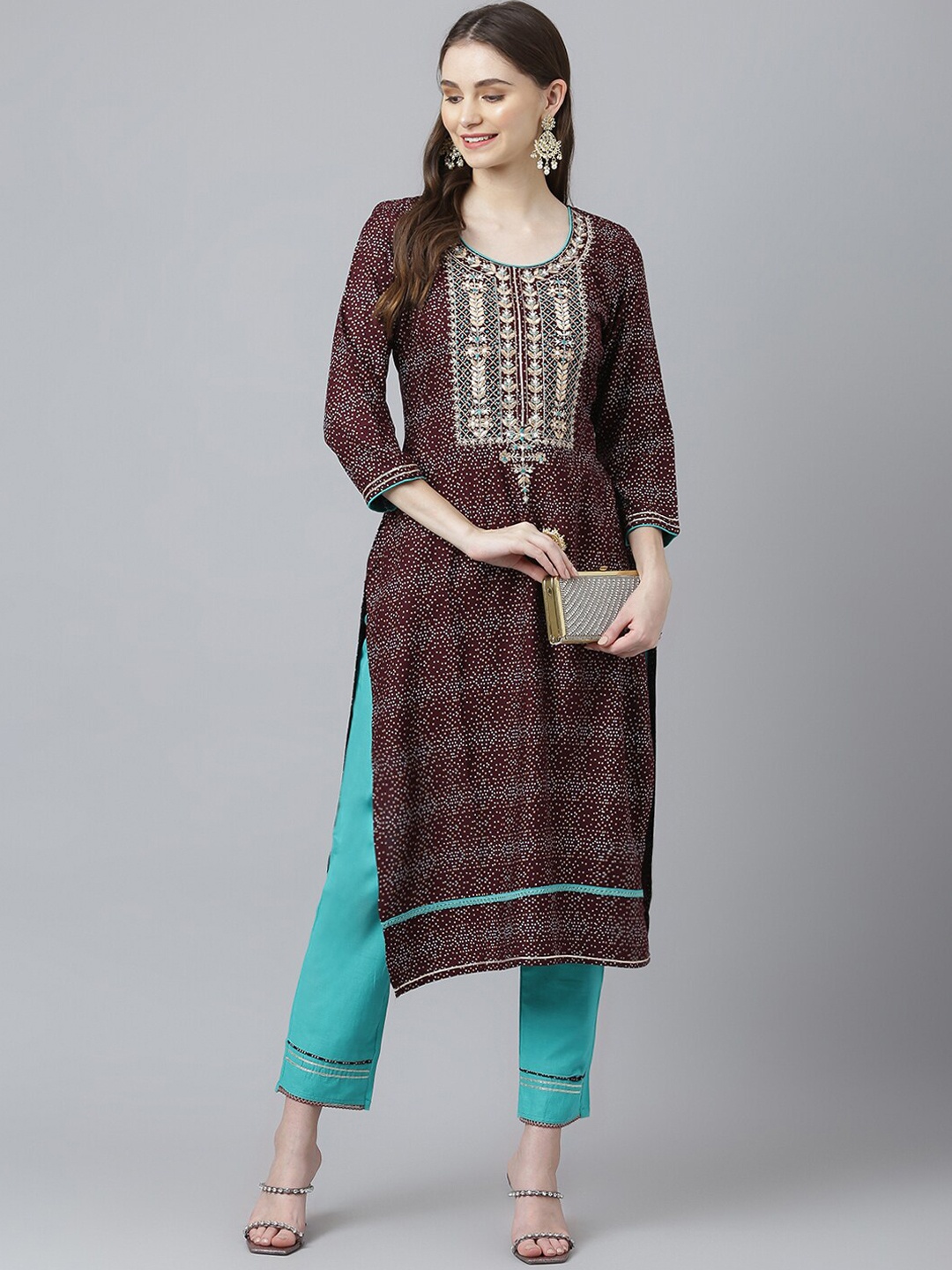

Kiana Women Printed Kurta with Trousers, Purple