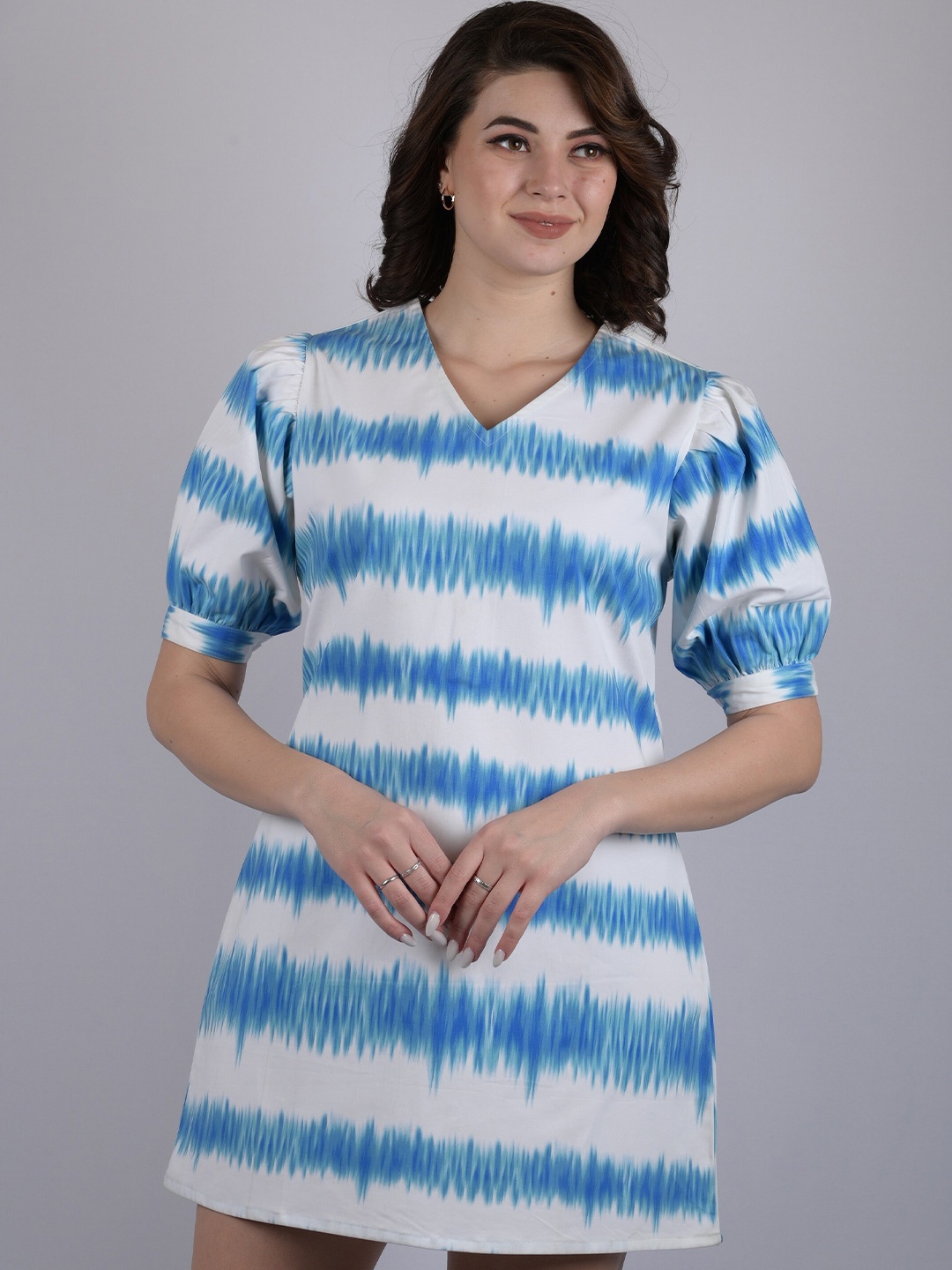 

OWO THE LABEL Cotton Tie and Dye Dyed A-Line Mini Dress, White