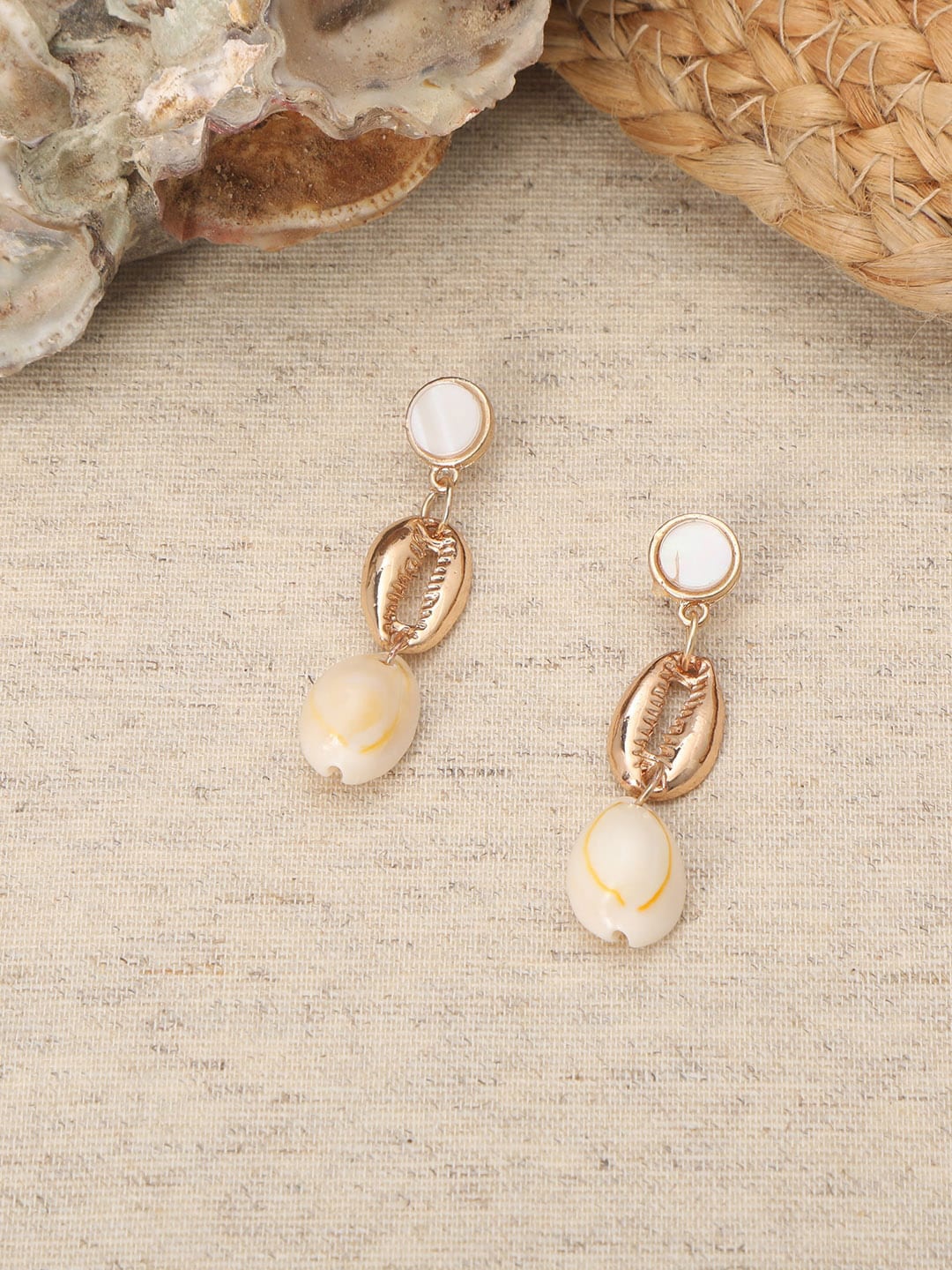 

AccessHer Gold-Plated Contemporary Drop Earrings
