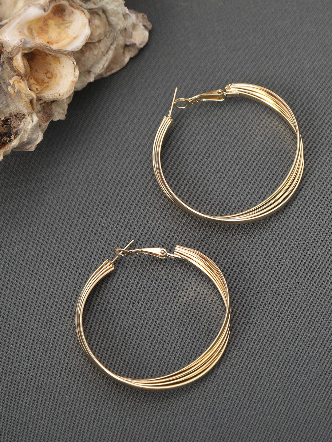 

AccessHer Gold-Plated Circular Hoop Earrings