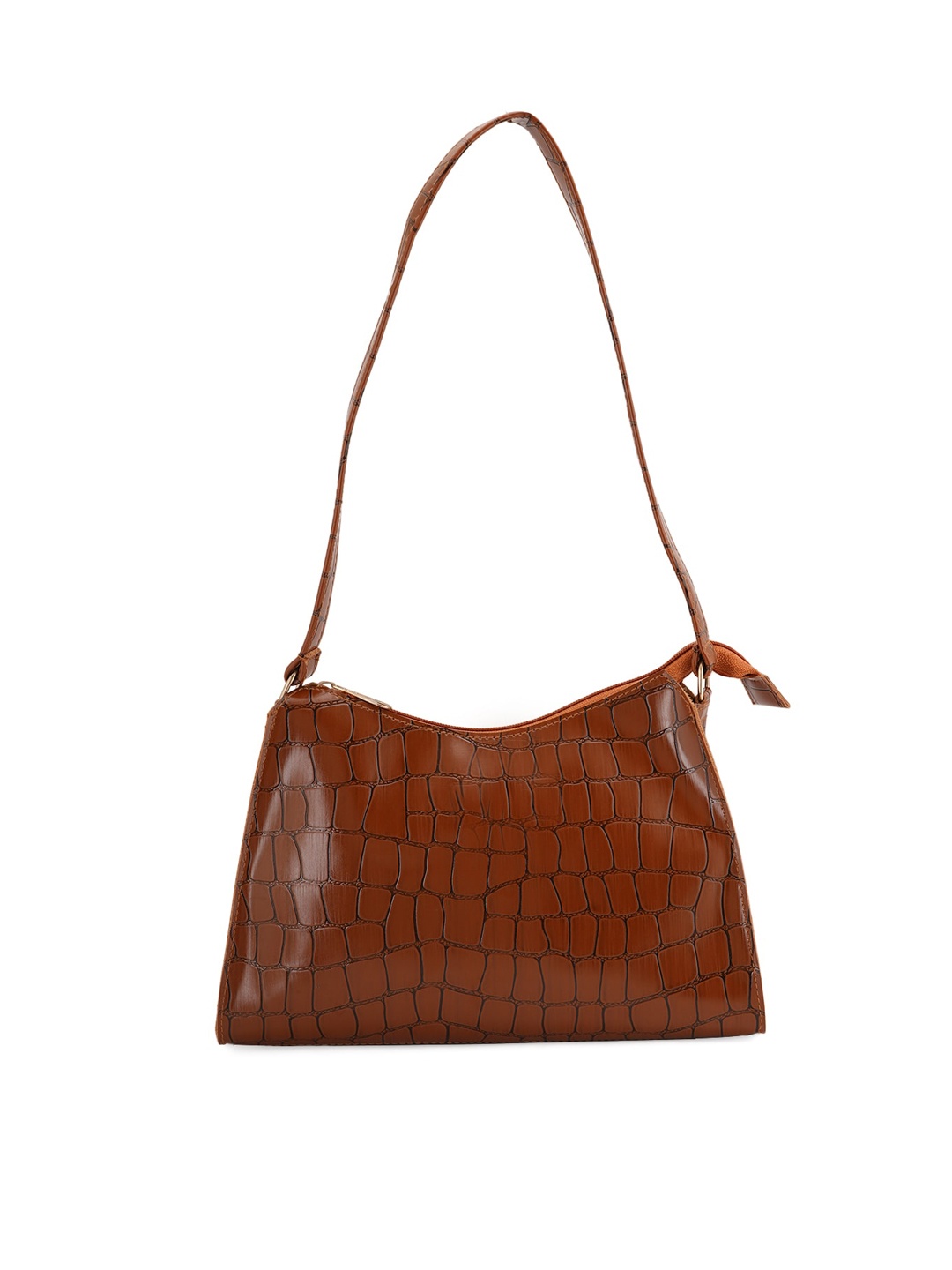 

Style Shoes Textured Structured Shoulder Bag, Tan