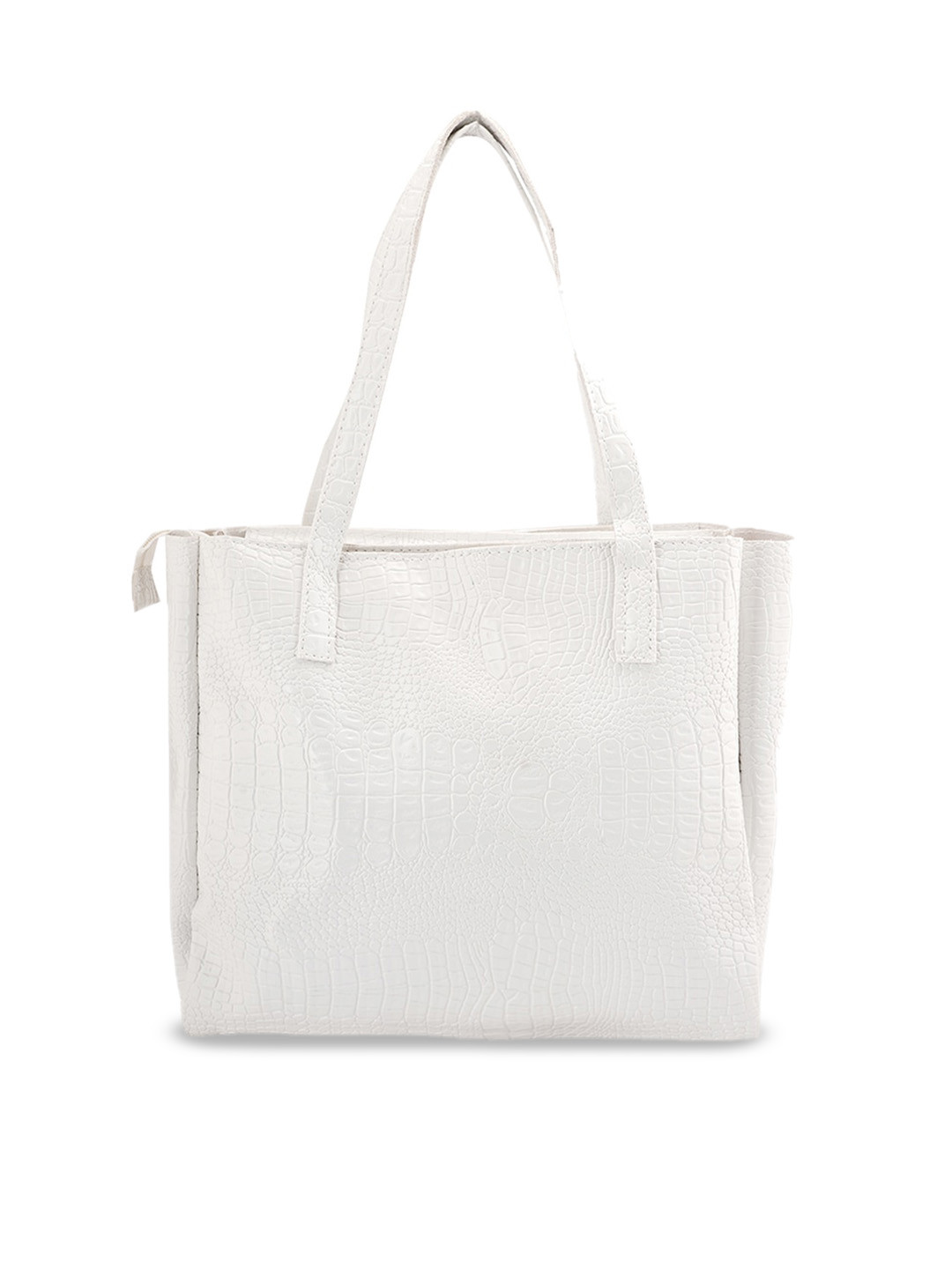 

Style Shoes Textured Oversized Shopper Shoulder Bag, White