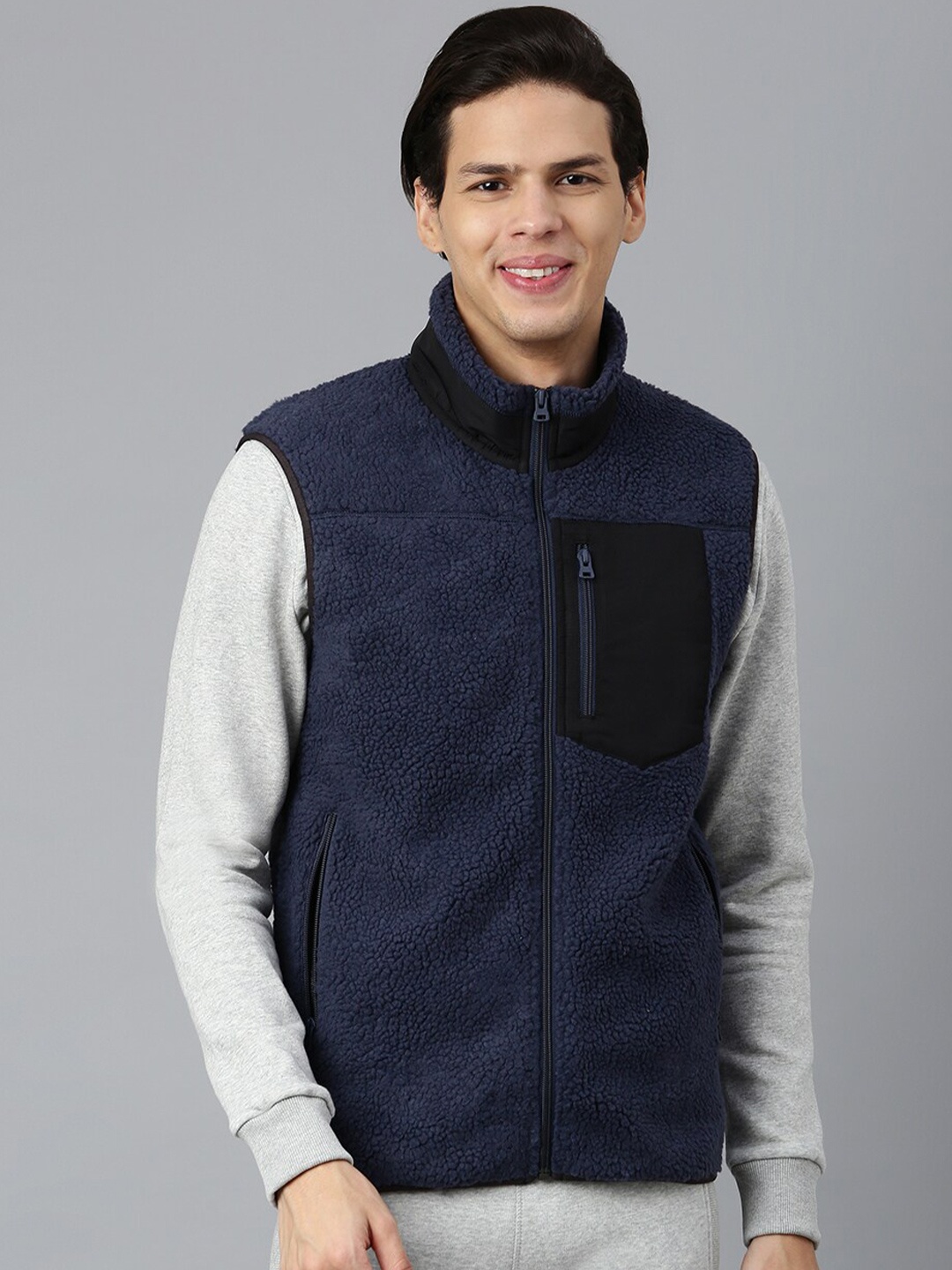 

Woodland Mock Collar Sweatshirt, Navy blue