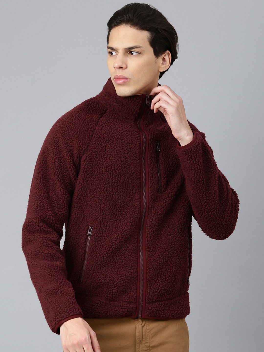 

Woodland Mock Collar Sweatshirt, Burgundy