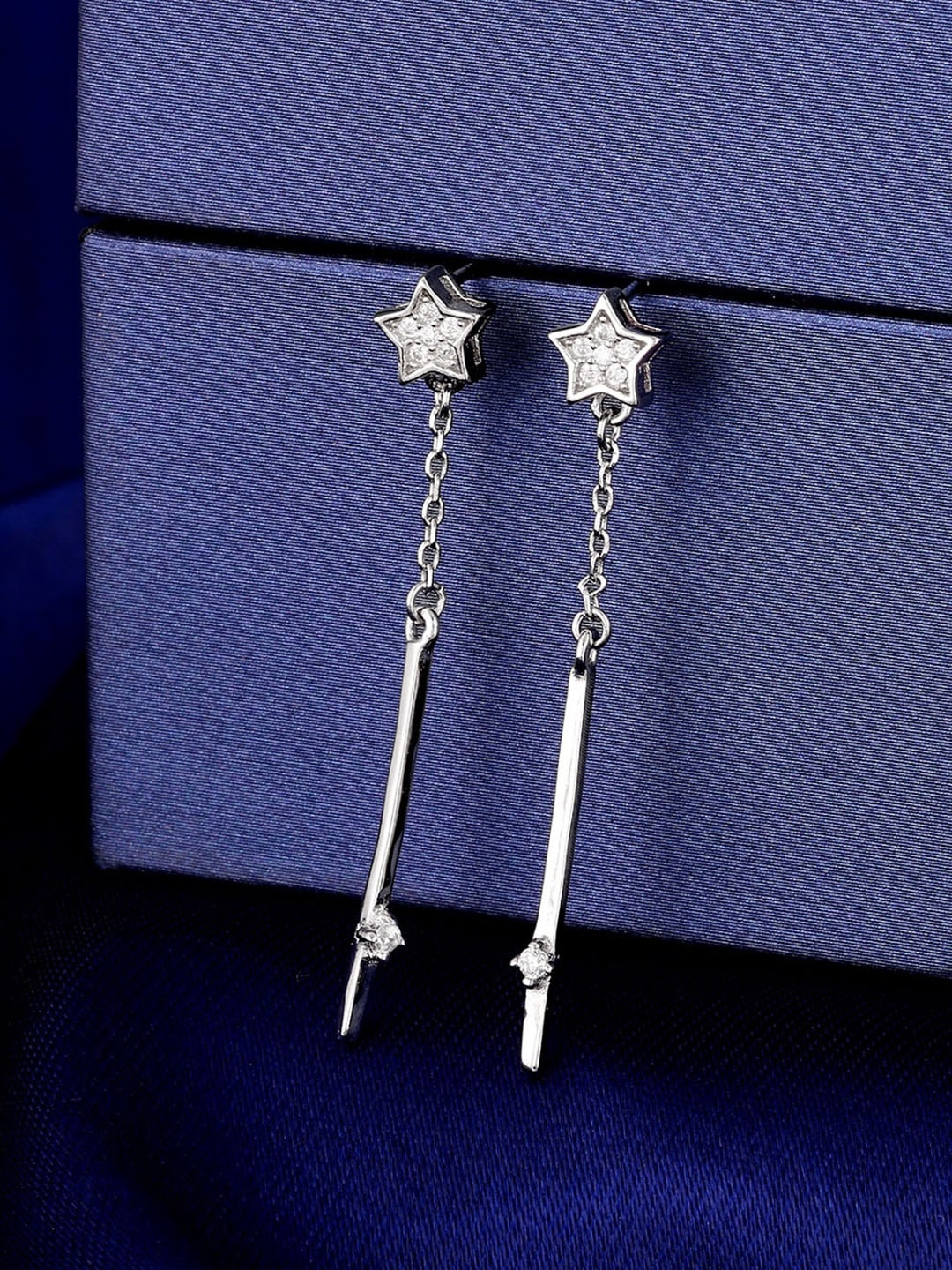

GIVA Silver-toned Contemporary Drop Earrings