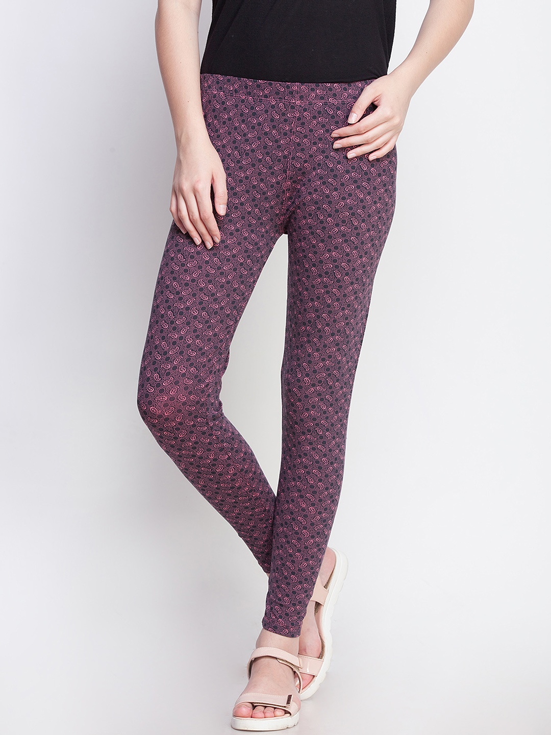

Dollar Missy Purple Printed Ankle-Length Leggings