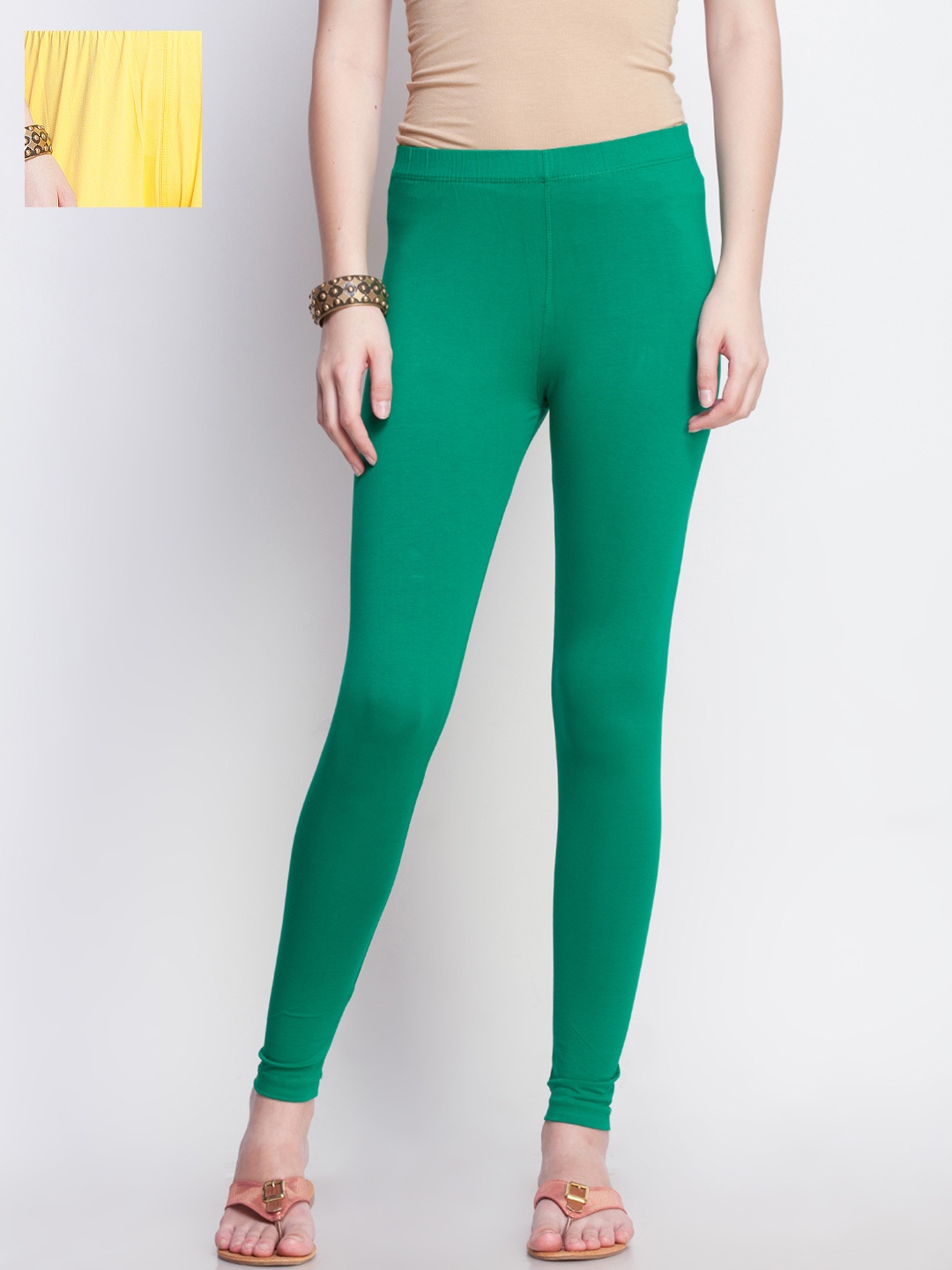 

Dollar Missy Pack of 2 Ankle Length Leggings, Green